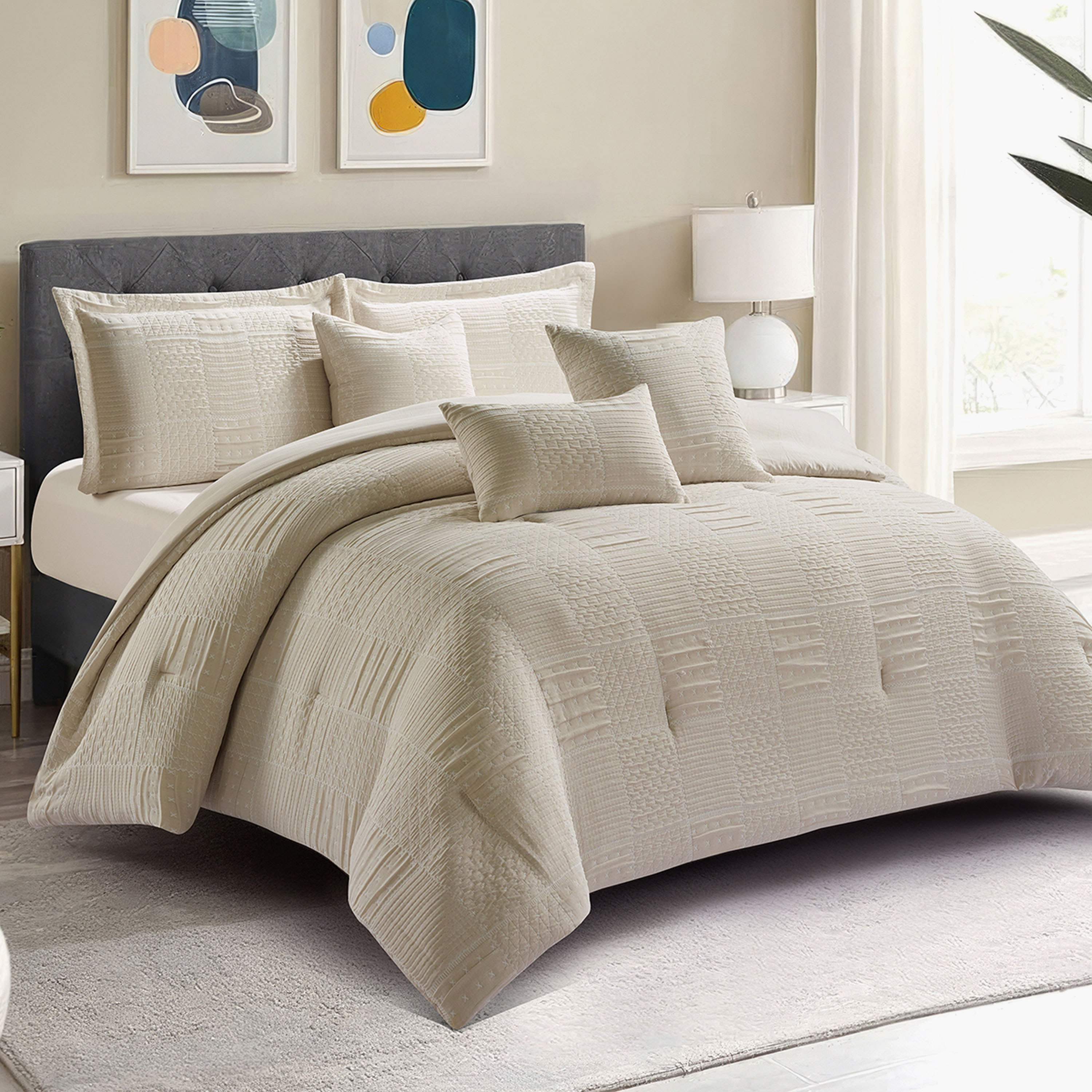 Braxton Check 7-Piece BIAB King Comforter Set - 220x240 cm-hbxhomeware-hbxbedroom-image-3