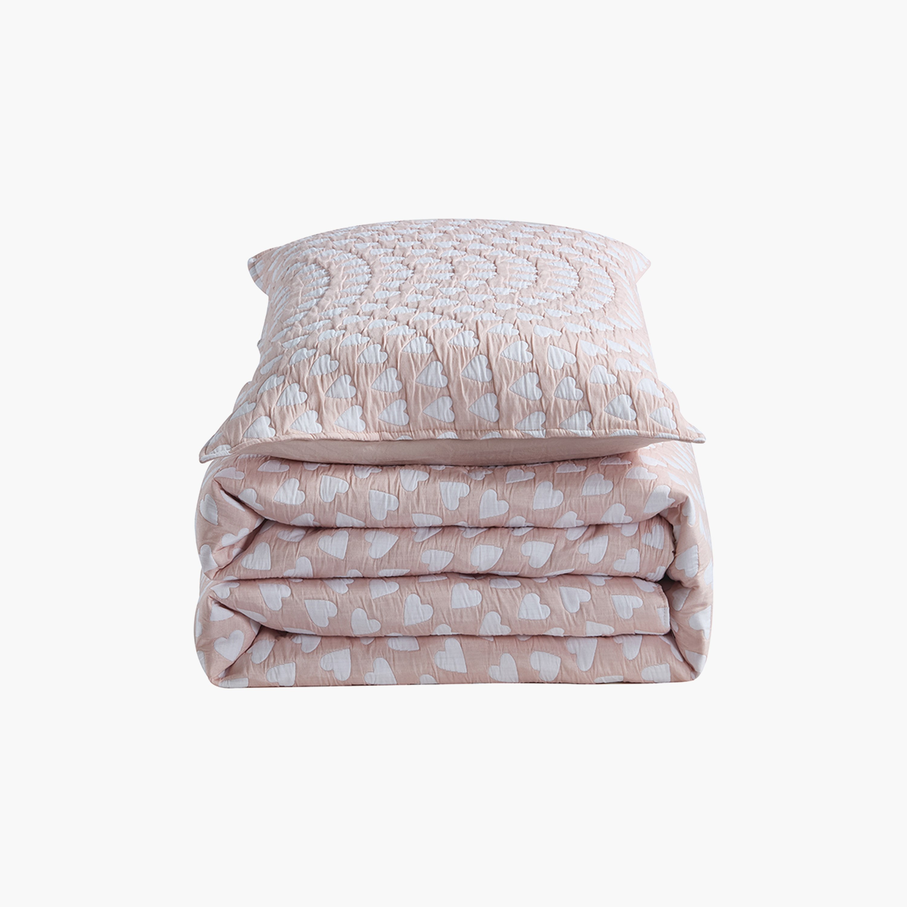 Ivy Hearts 2-Piece Poly/Cotton Jacquard Single Comforter Set - 135x220 cm-hbxhomeware-hbxkidsandyouth-image-5