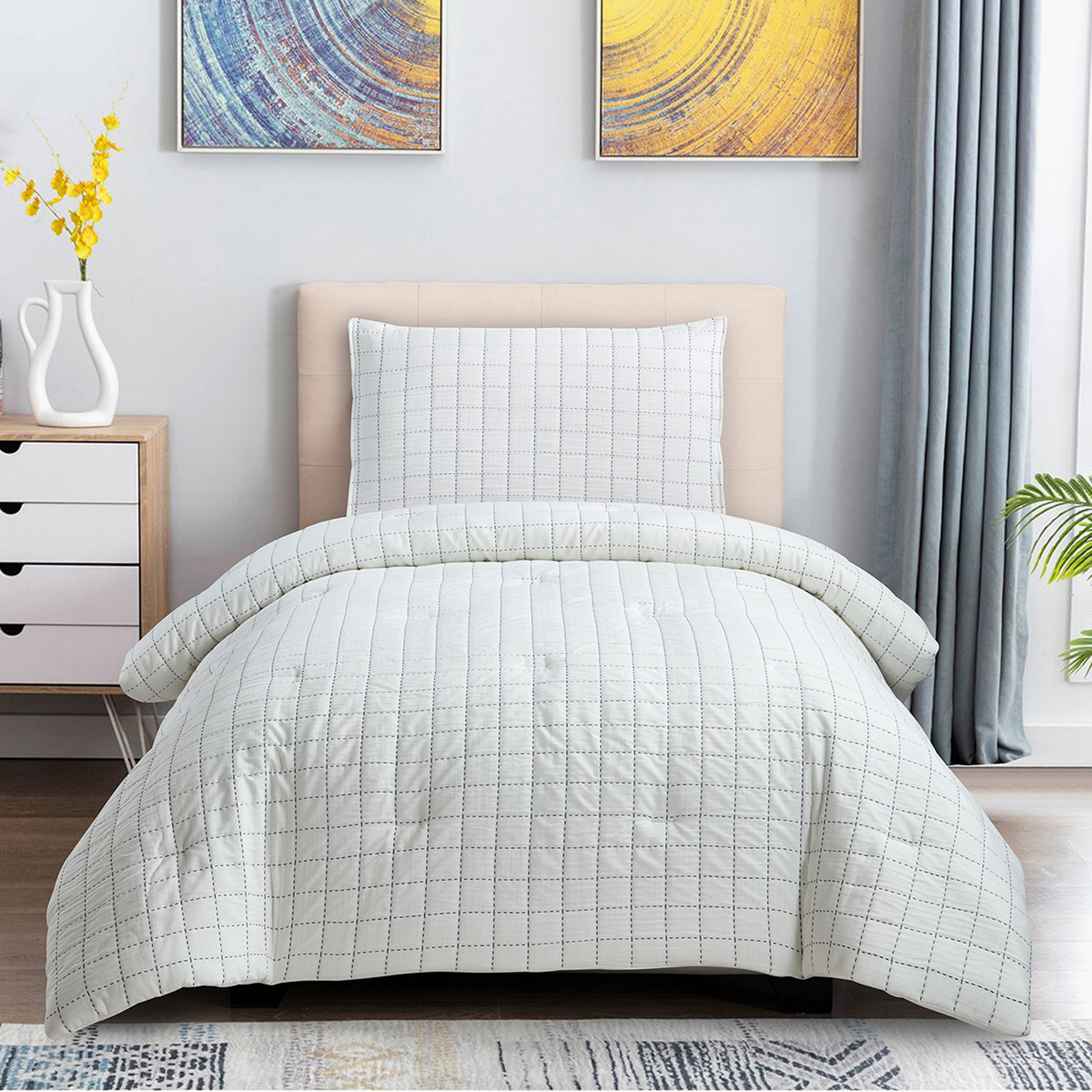 Tom Silas 2-Piece Poly Jacquard Twin Comforter Set - 160x220 cm-hbxhomeware-hbxkidsandyouth-image-1