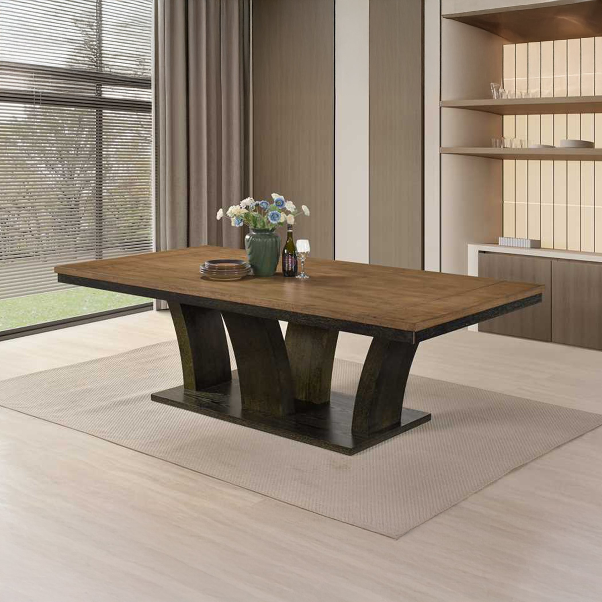 طقم طاولة سفرة 8 مقاعد بسطح خشبي من دايتون-hbxfurniture-diningtablesandsets-diningsets-eightseater-image-2