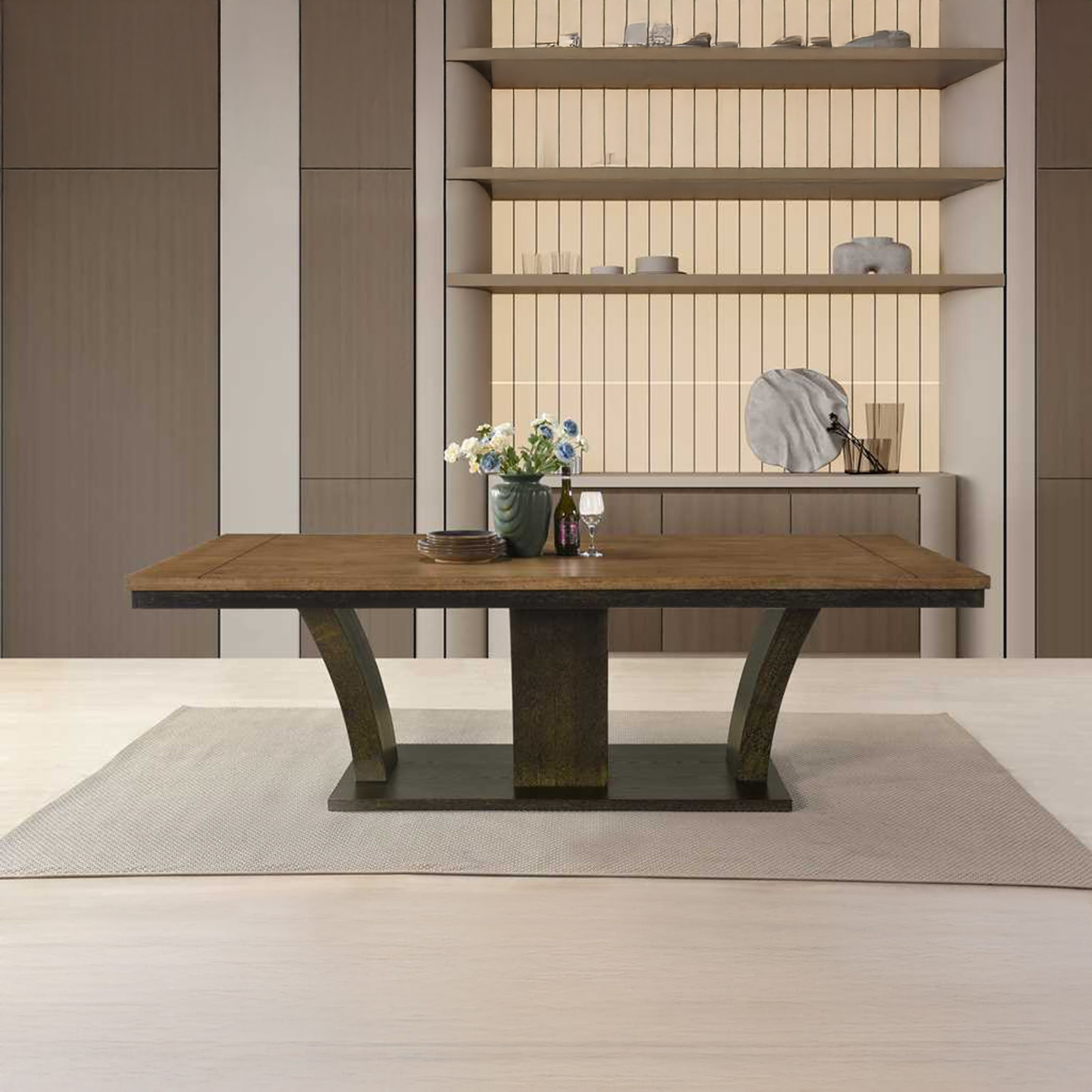 طقم طاولة سفرة 8 مقاعد بسطح خشبي من دايتون-hbxfurniture-diningtablesandsets-diningsets-eightseater-image-3