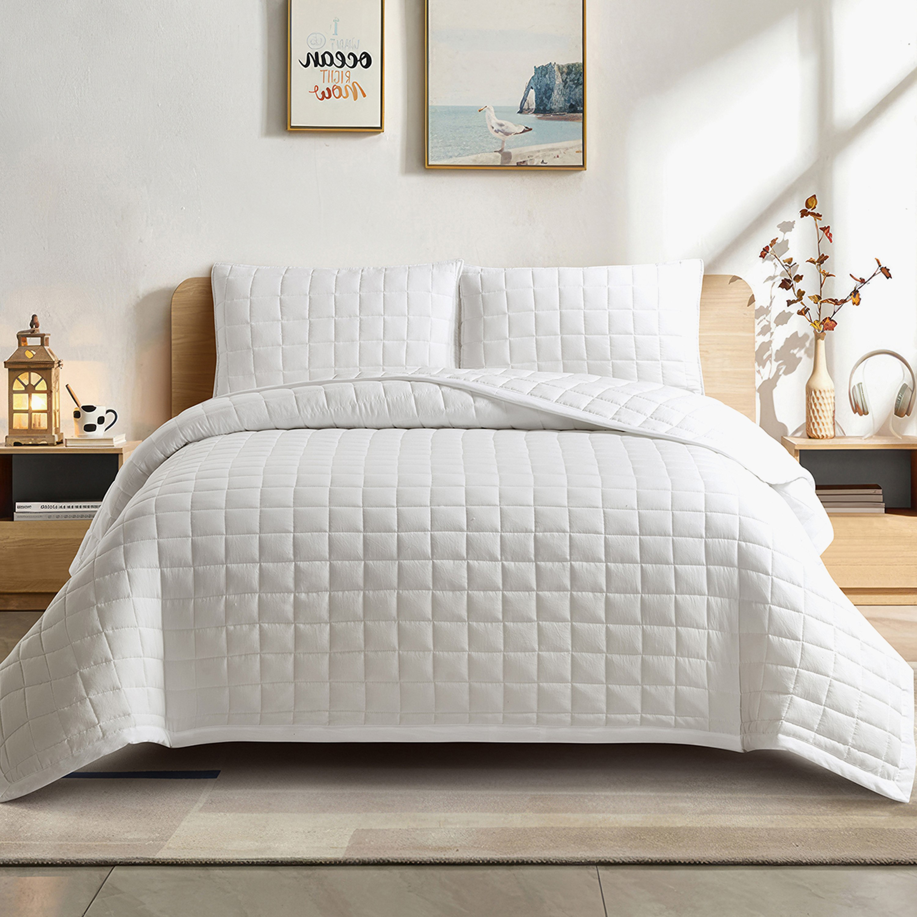 Lexus 3-Piece Prewashed Microfiber King Quilt Summer Comforter Set - 220x240 cm-hbxhomeware-hbxbedroom-image-1