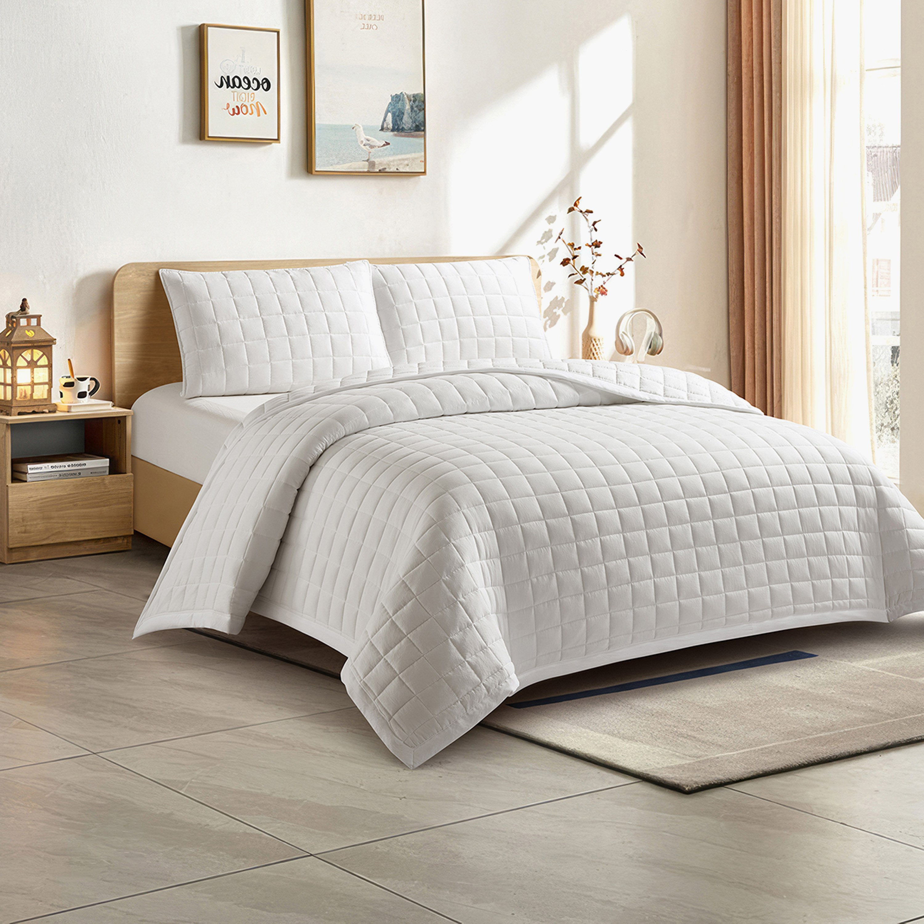 Lexus 3-Piece Prewashed Microfiber King Quilt Summer Comforter Set - 220x240 cm-hbxhomeware-hbxbedroom-image-2