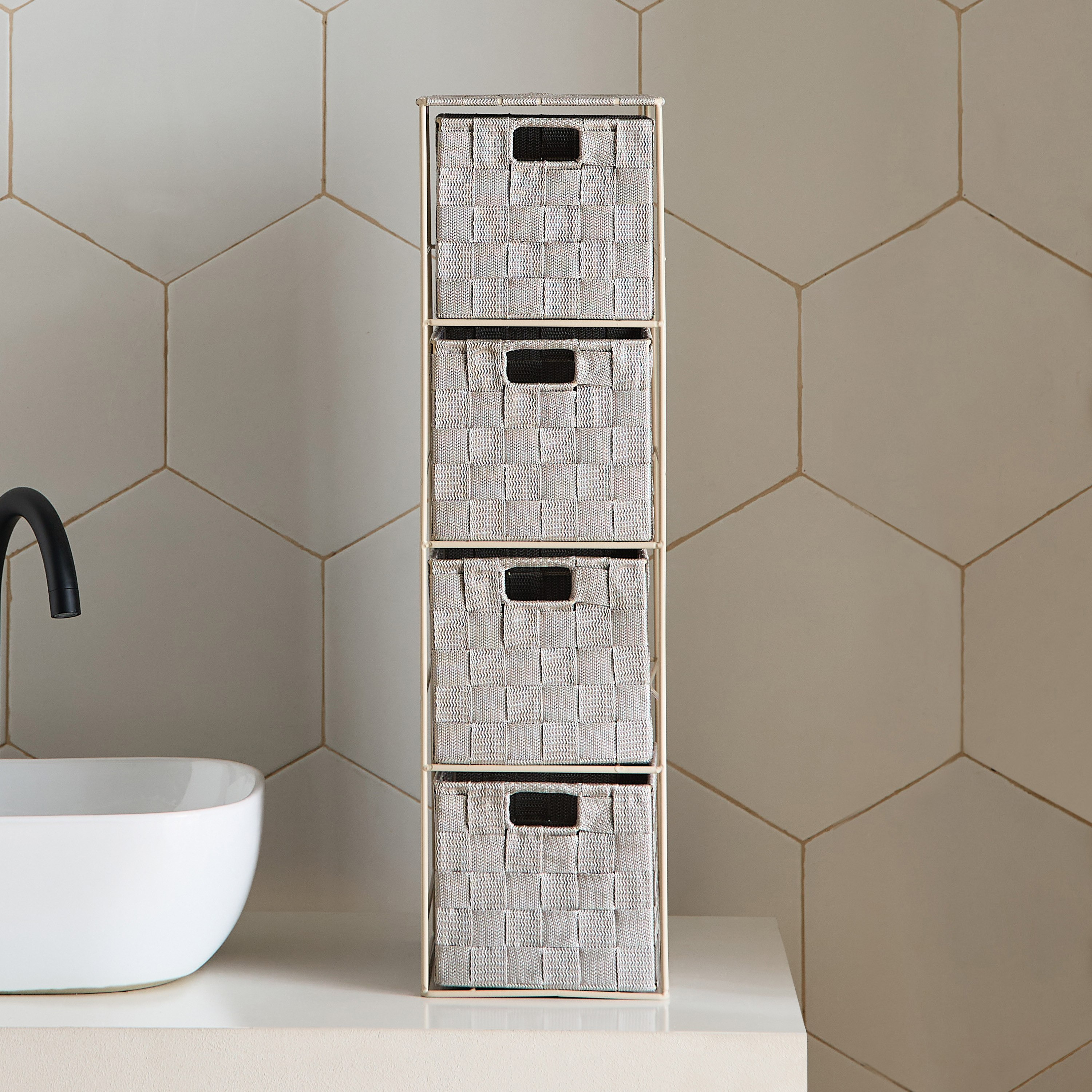 Strap 4-Tier Drawer Storage Cabinet - 25x18x65 cm-hbxbedroom-bedroomaccessories-bedroomstorage-image-2