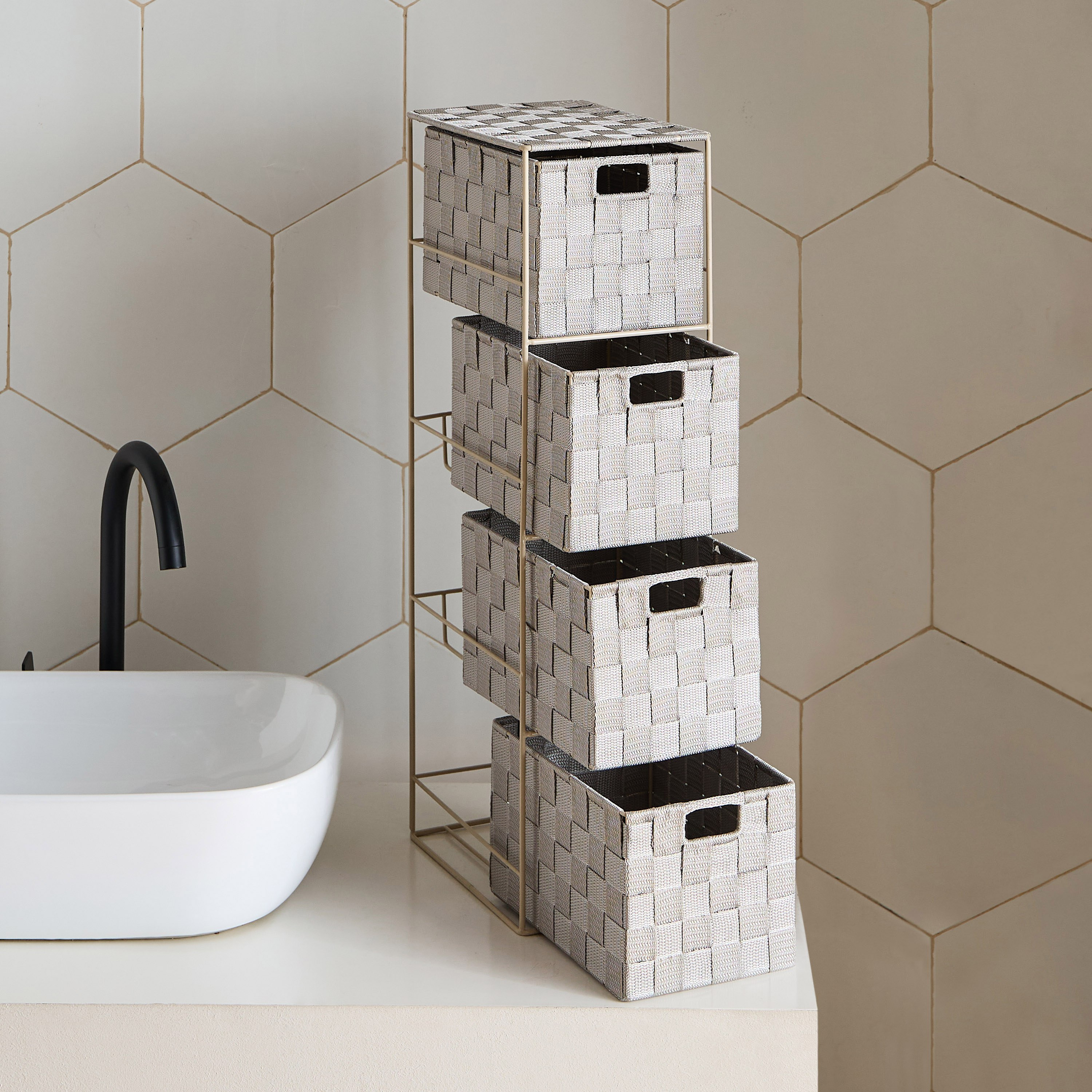 Strap 4-Tier Drawer Storage Cabinet - 25x18x65 cm-hbxbedroom-bedroomaccessories-bedroomstorage-image-3