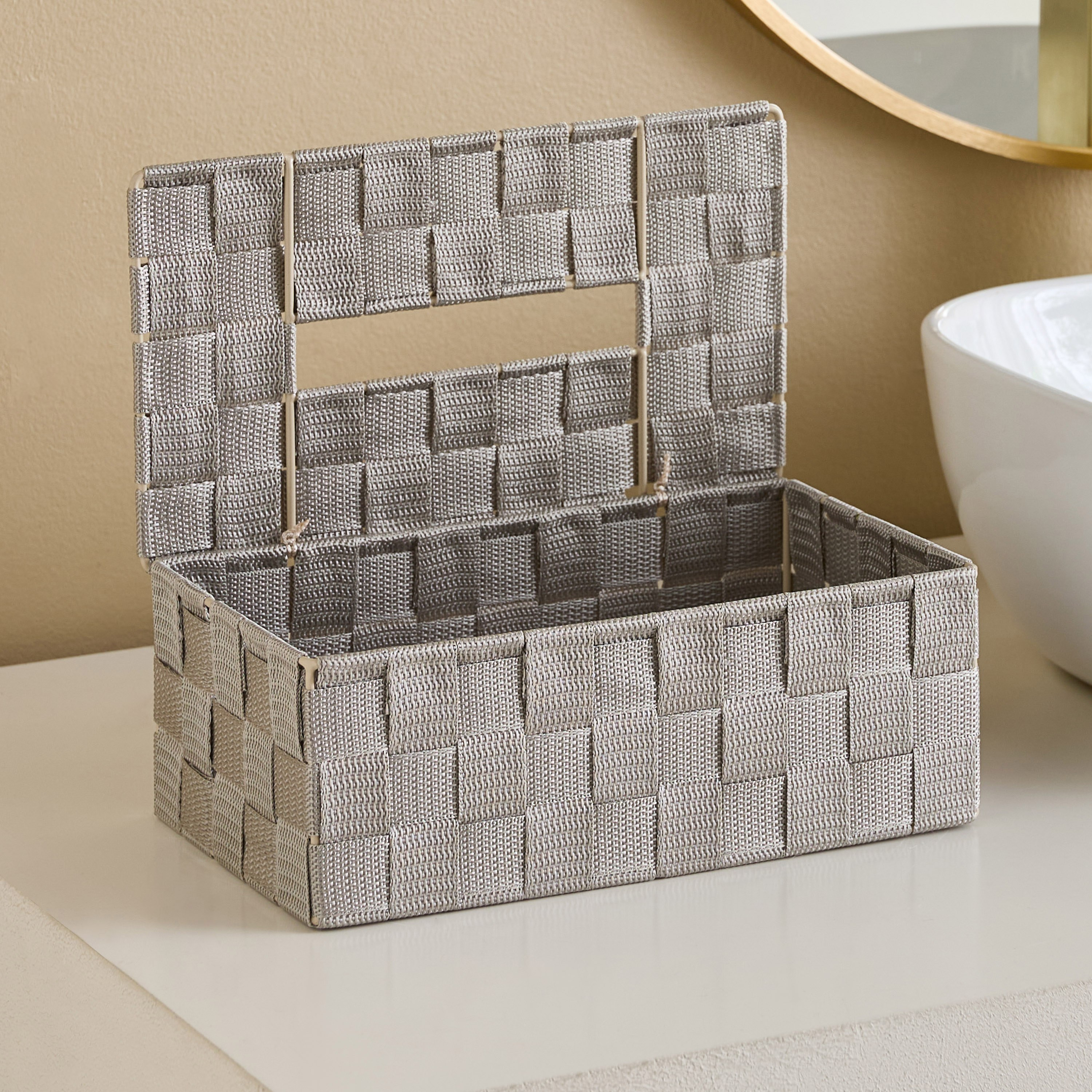 صندوق مناديل من ستراب - 26x15x10 سم-hbxbedroom-bedroomaccessories-bedroomstorage-image-5
