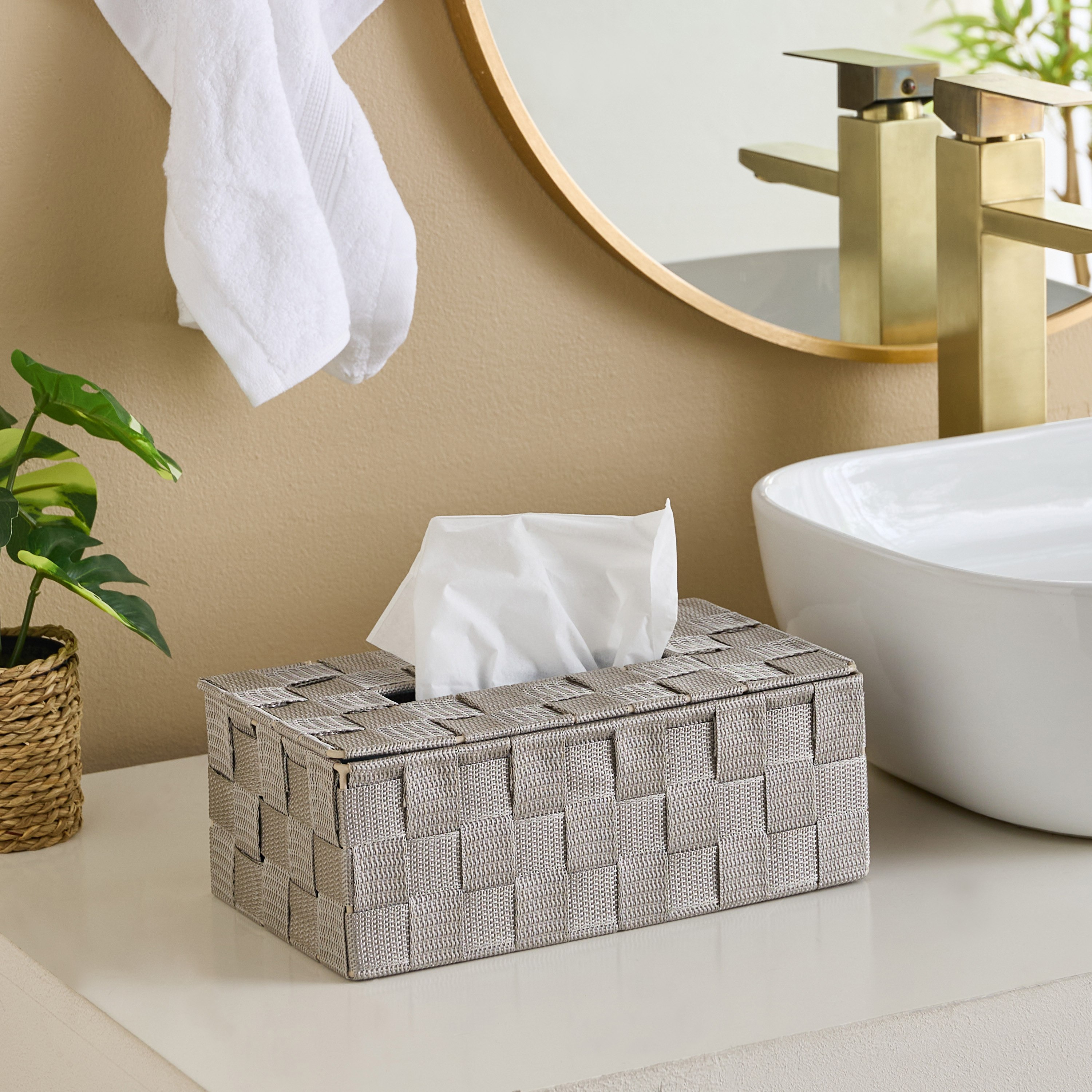 صندوق مناديل من ستراب - 26x15x10 سم-hbxbedroom-bedroomaccessories-bedroomstorage-image-7