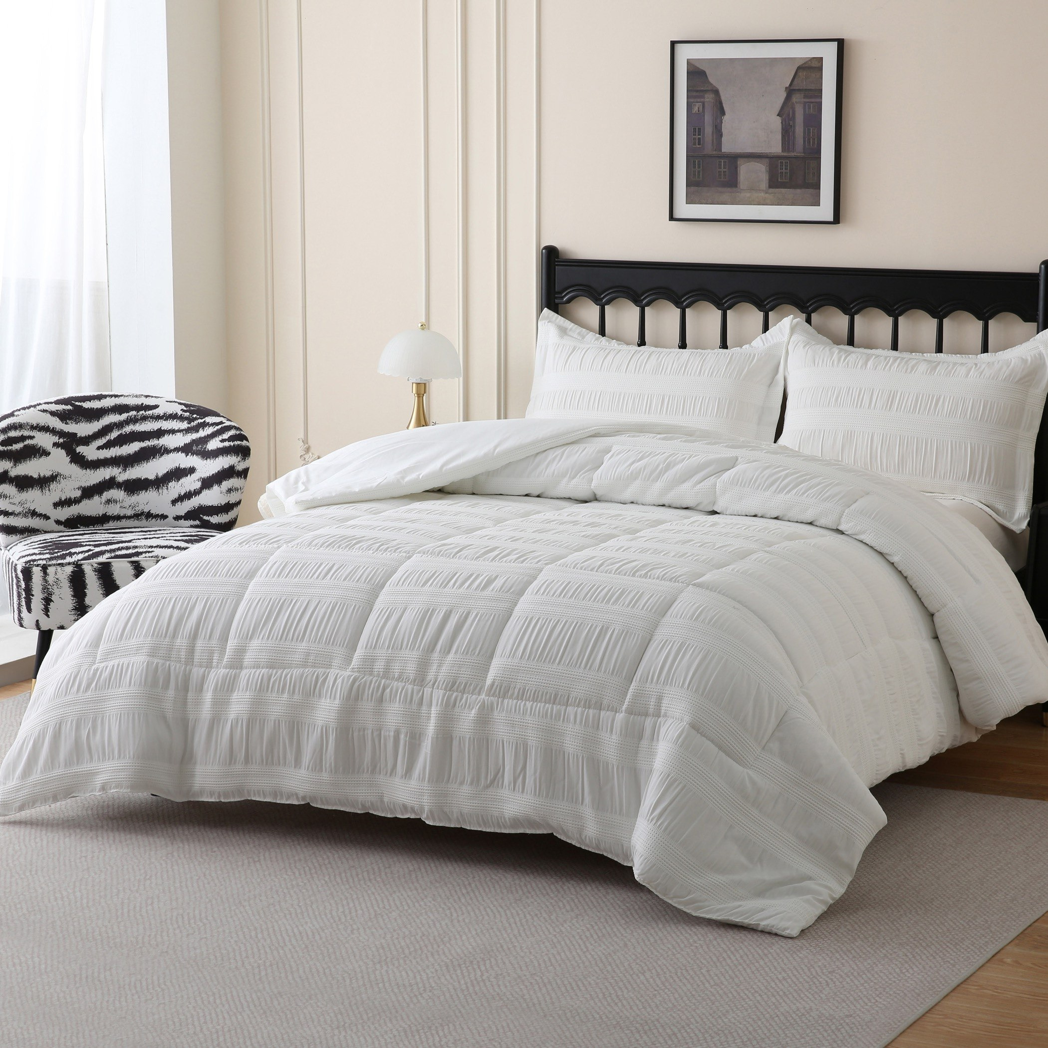 Braxton Waflle Ruffle 3-Piece Twin Comforter Set - 160x220 cm-hbxhomeware-hbxbedroom-image-2