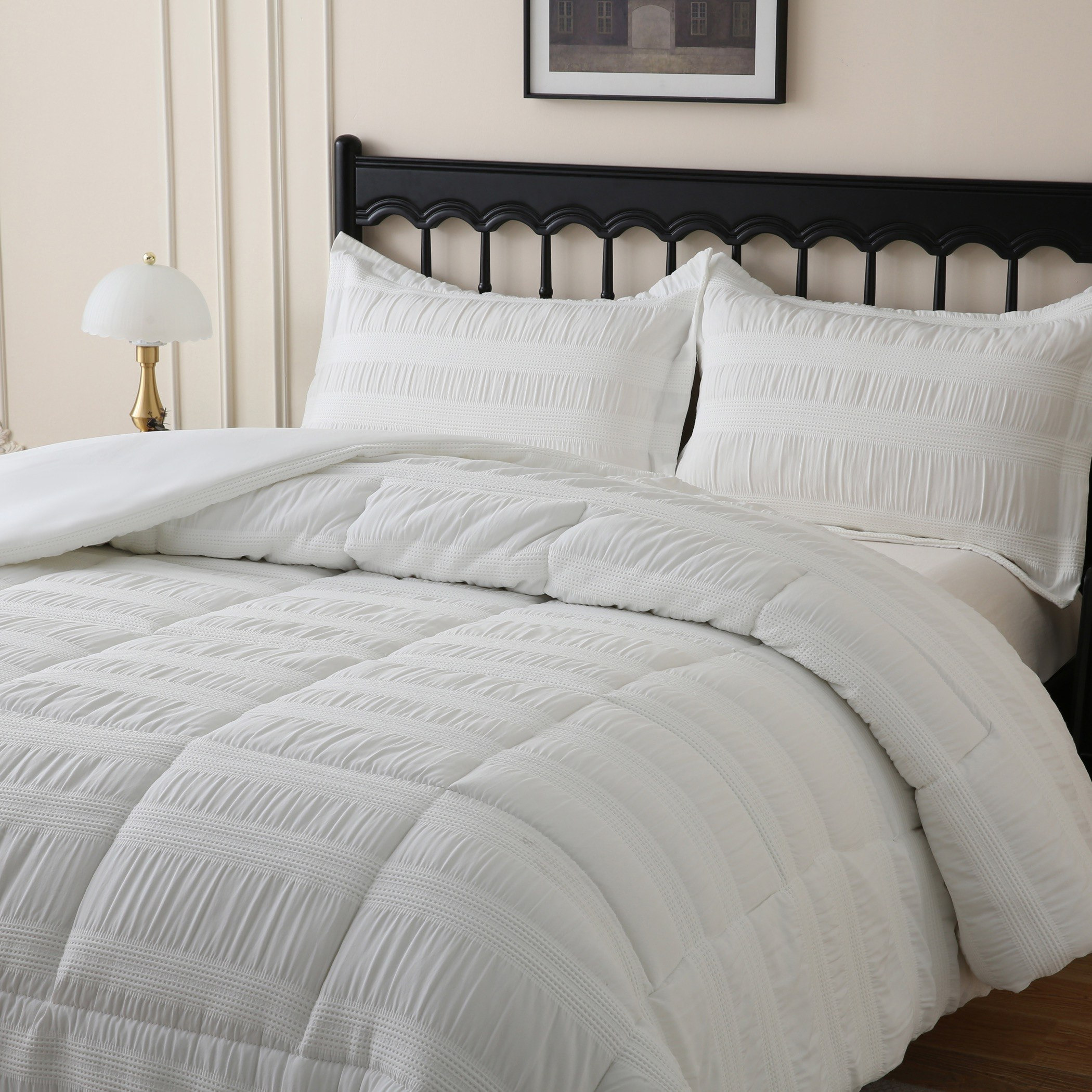 Braxton Waflle Ruffle 3-Piece Twin Comforter Set - 160x220 cm-hbxhomeware-hbxbedroom-image-3
