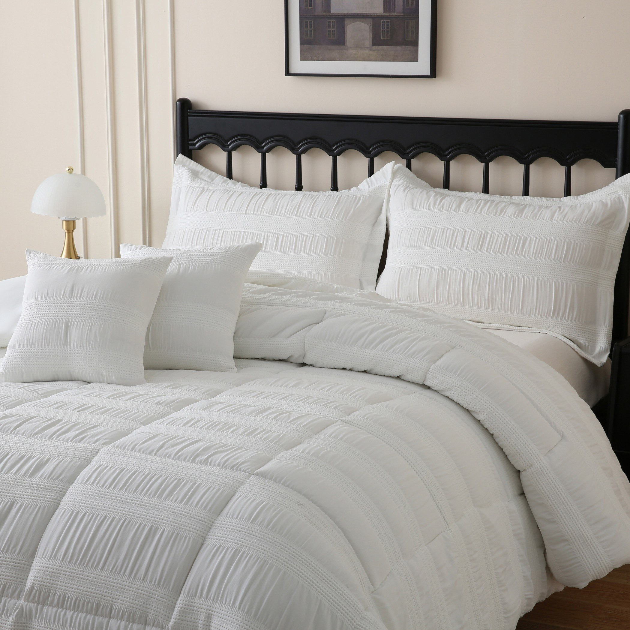 Braxton Waflle Ruffle 5-Piece King Comforter Set - 220x240 cm-hbxhomeware-hbxbedroom-image-3