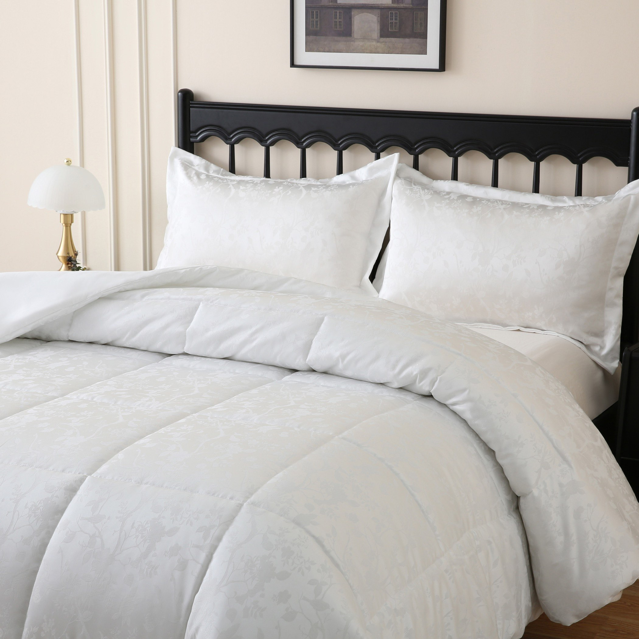 طقم لحاف توين 3 قطع بتصميم أوراق شجر من وايت بليس - 160x220 سم-hbxhomeware-hbxbedroom-image-3