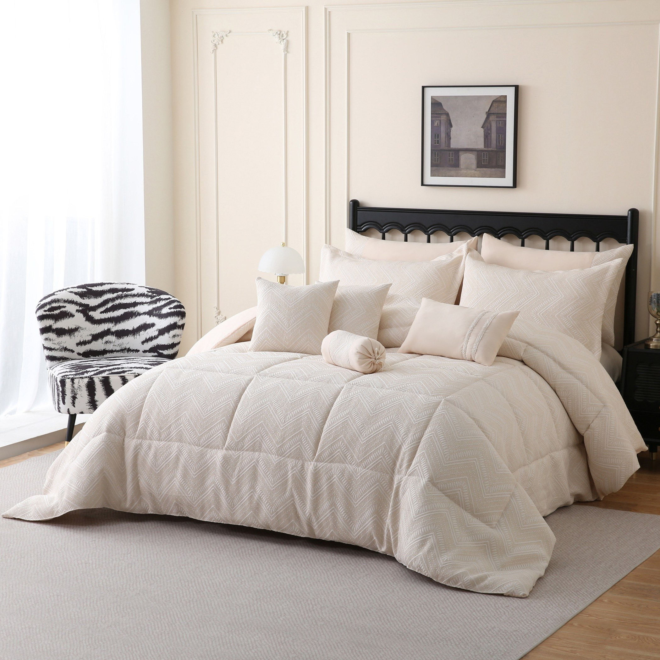 طقم لحاف سوبر كينج 10 قطع لورا من أرتيسان ديلوكس - 240×260 سم-hbxhomeware-hbxbedroom-image-2