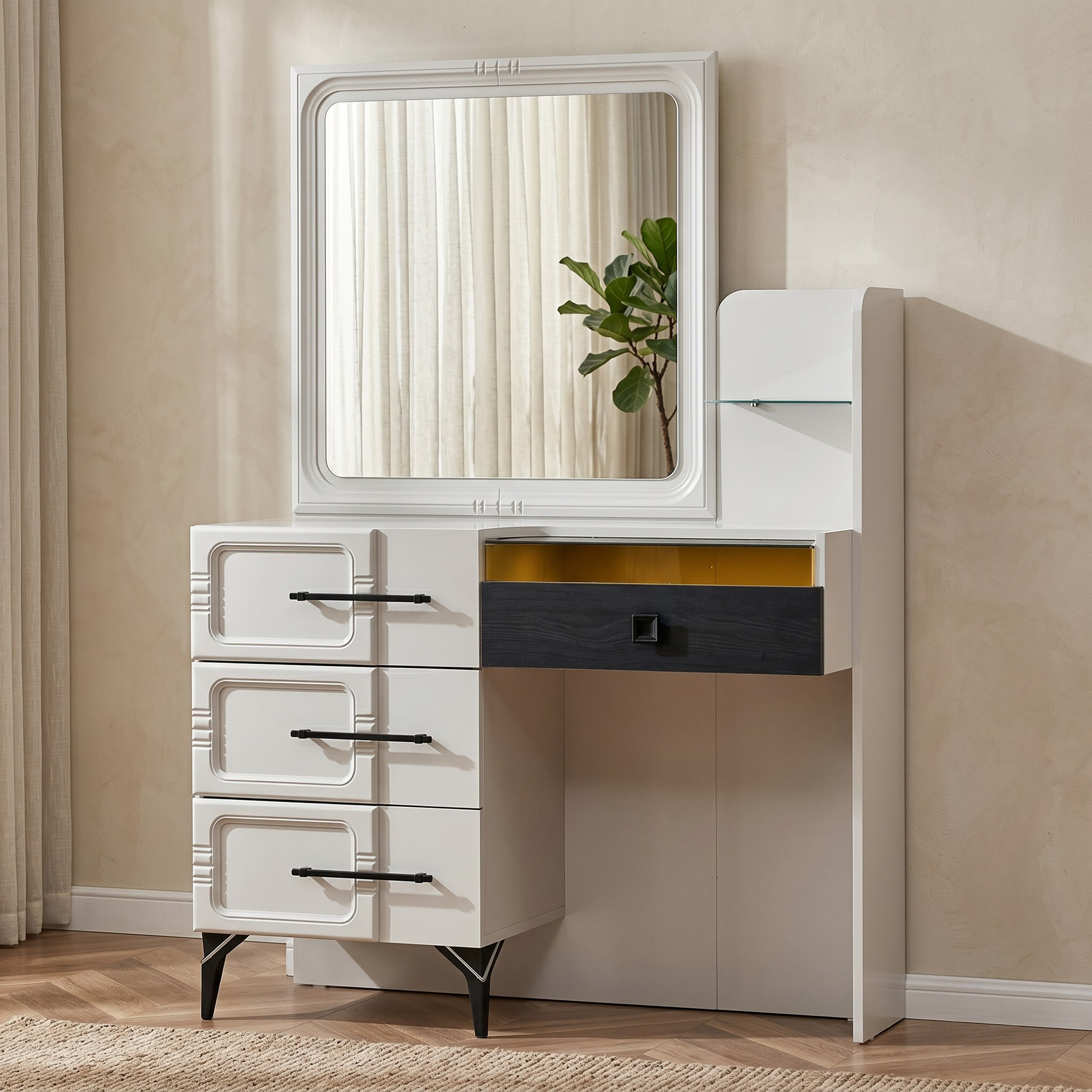 طقم غرفة نوم كينج 5 قطع من زيورخ - 180x200 سم-hbxbedroom-bedsandbedsets-bedroomsets-king-image-12