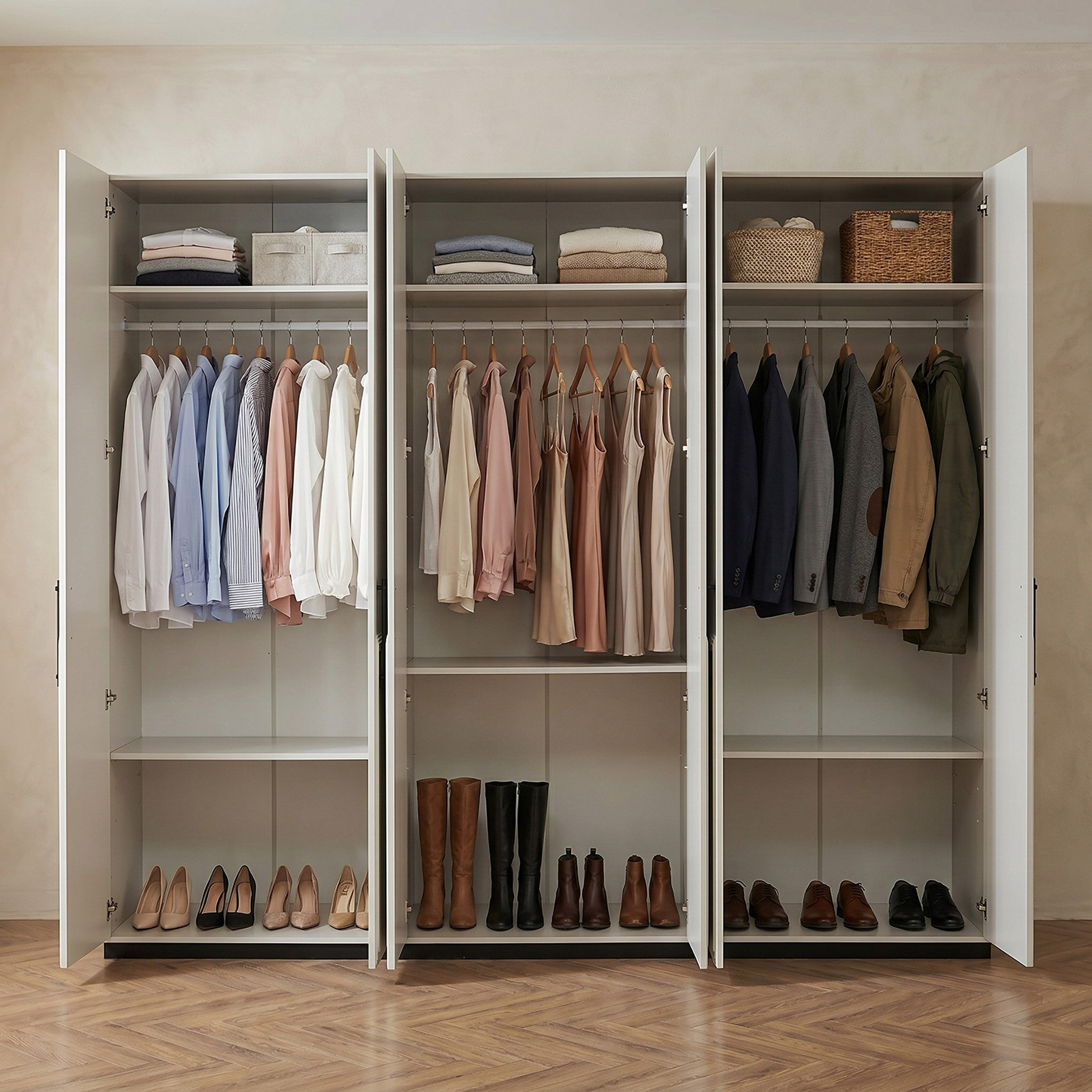 Zurich 6-Door Wardrobe with 2-Drawers and Mirror-hbxfurniture-wardrobes-image-3