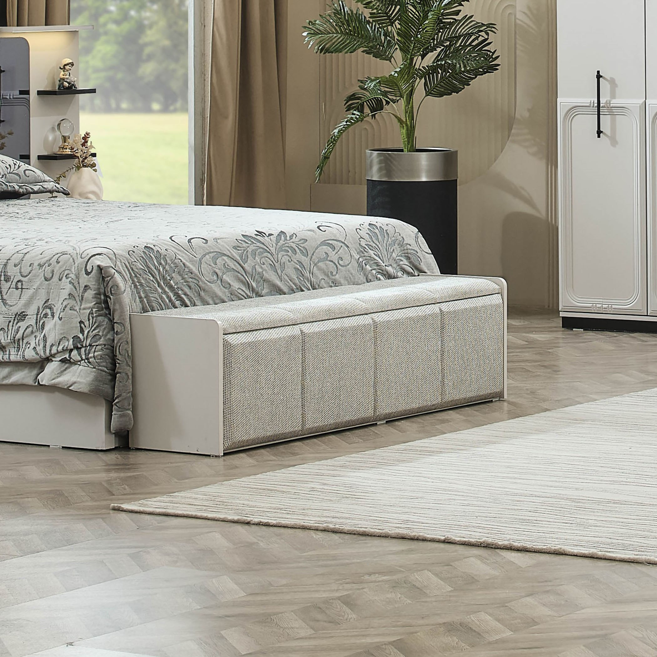 بنش سرير قماشي بمساحة تخزين من زيورخ-hbxfurniture-sofasandarmchairs-benches-image-1