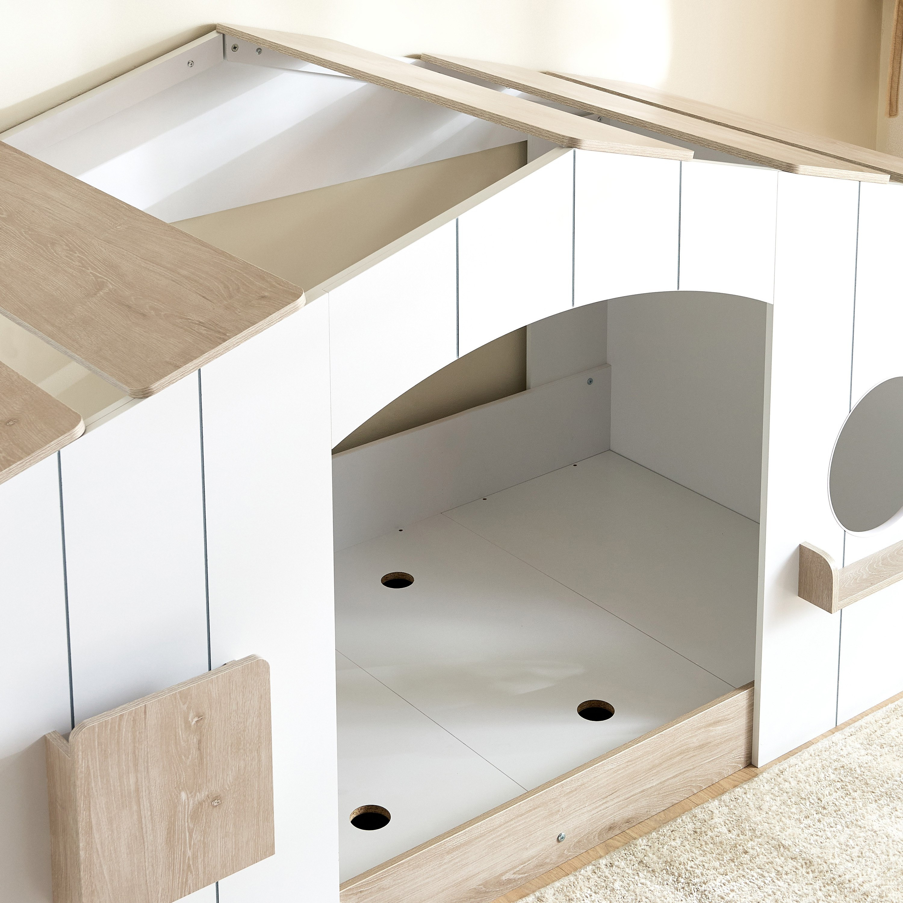 Movo Ivory Halmstad House Bed - 90x190 cm-hbxfurniture-bedsandbedsets-beds-single-image-6