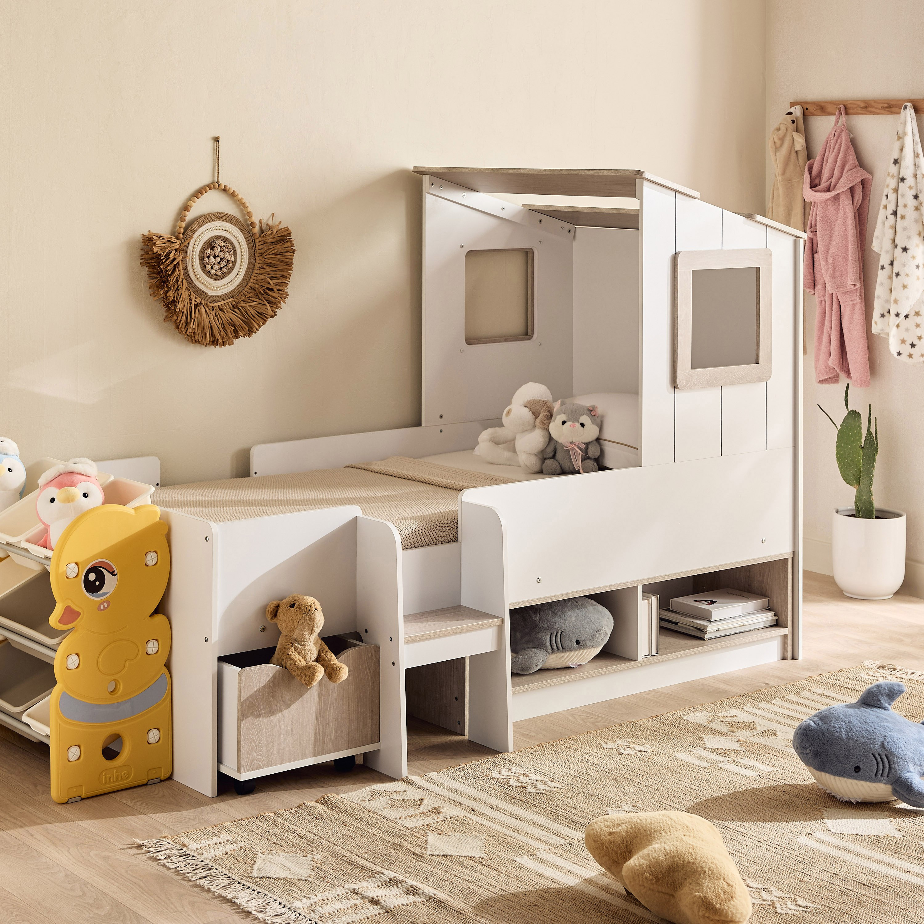 Ivory Halmstad House Single Bed with Storage - 90x190 cm-hbxfurniture-bedsandbedsets-beds-single-image-10