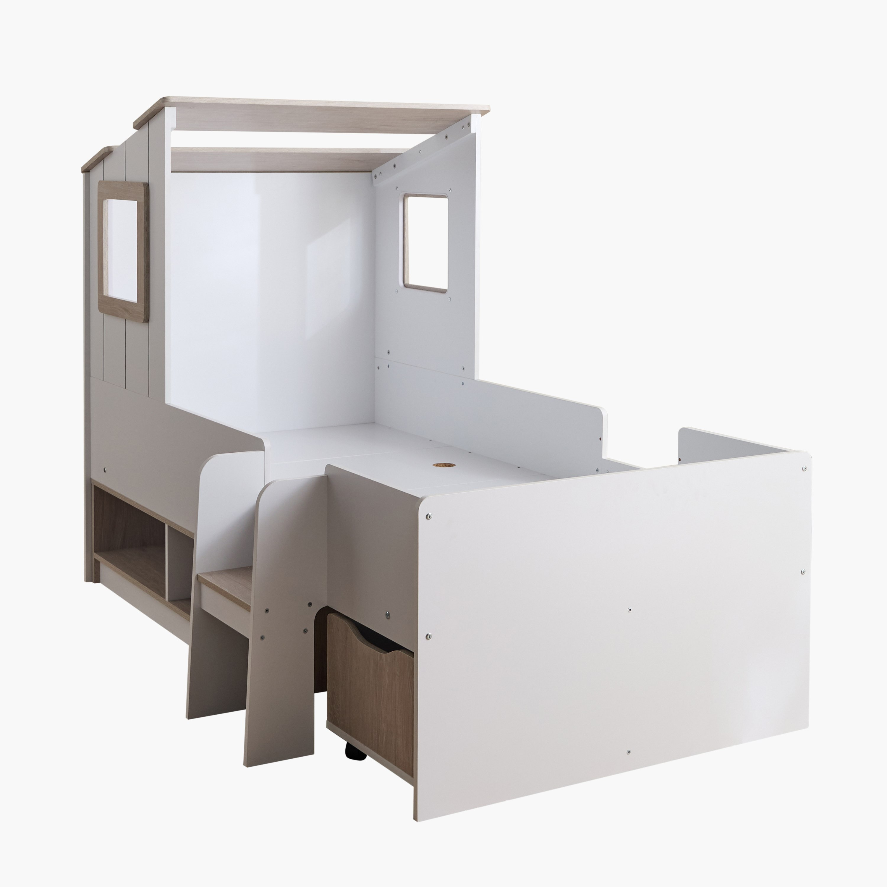 Ivory Halmstad House Single Bed with Storage - 90x190 cm-hbxfurniture-bedsandbedsets-beds-single-image-11
