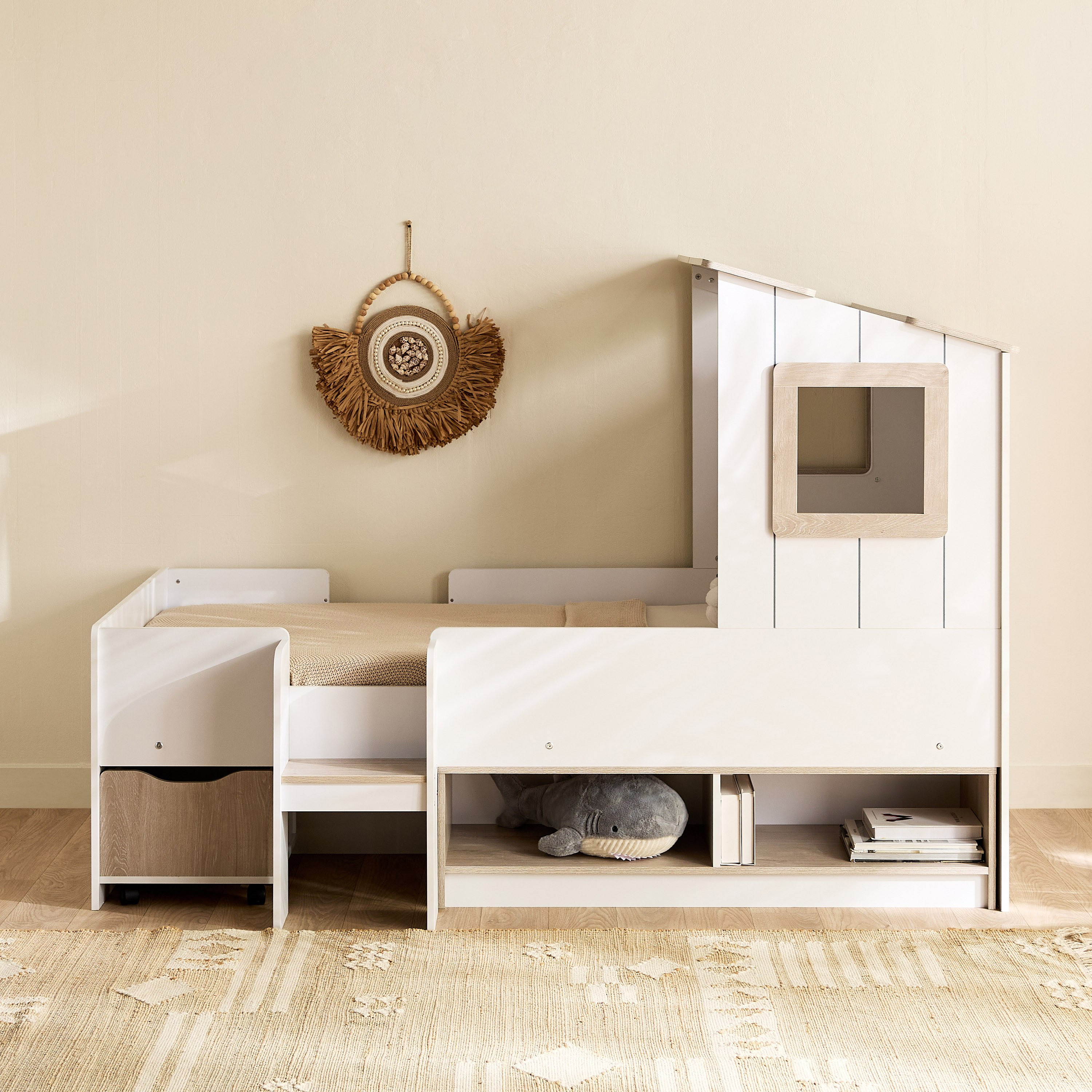 Ivory Halmstad House Single Bed with Storage - 90x190 cm-hbxfurniture-bedsandbedsets-beds-single-image-2