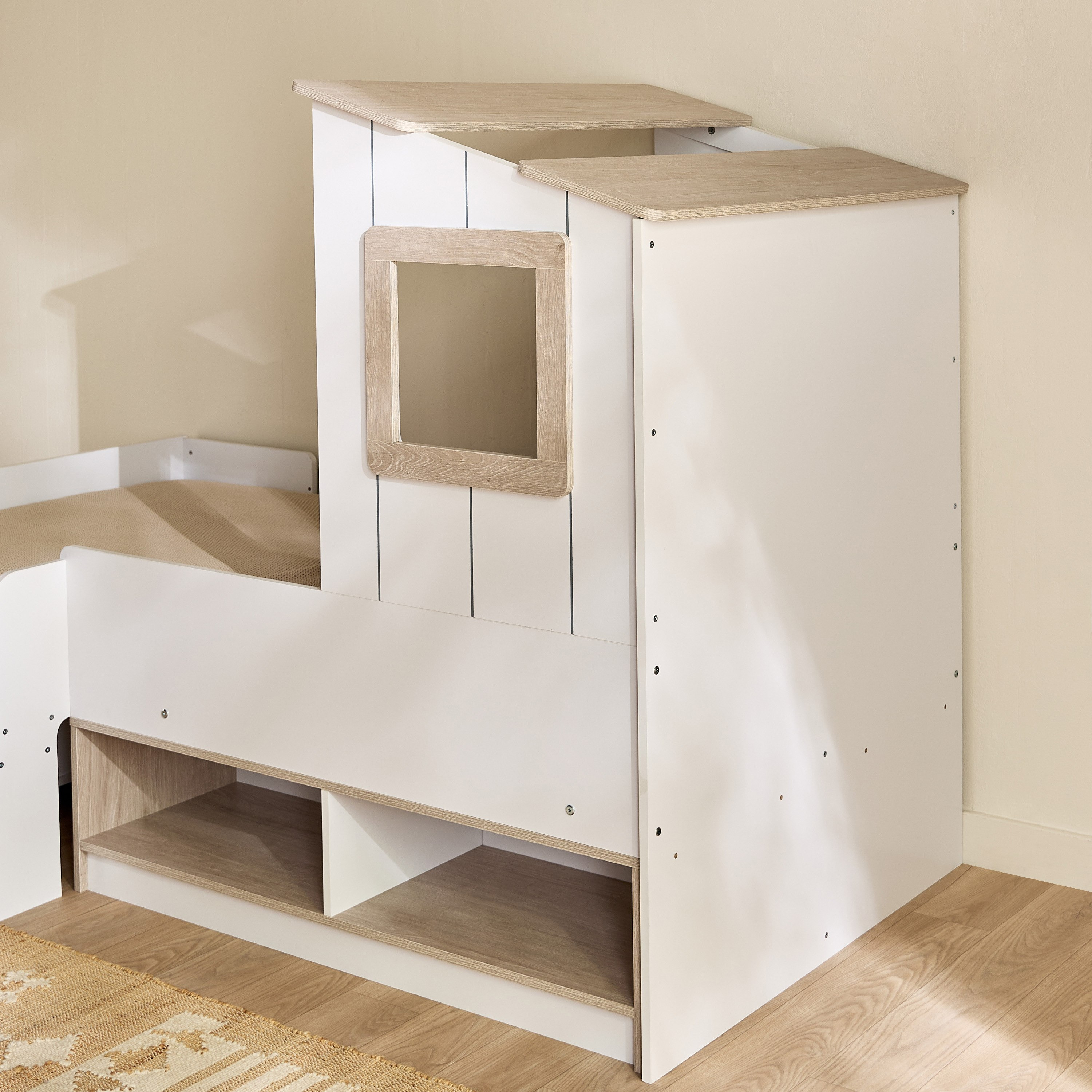 Ivory Halmstad House Single Bed with Storage - 90x190 cm-hbxfurniture-bedsandbedsets-beds-single-image-4
