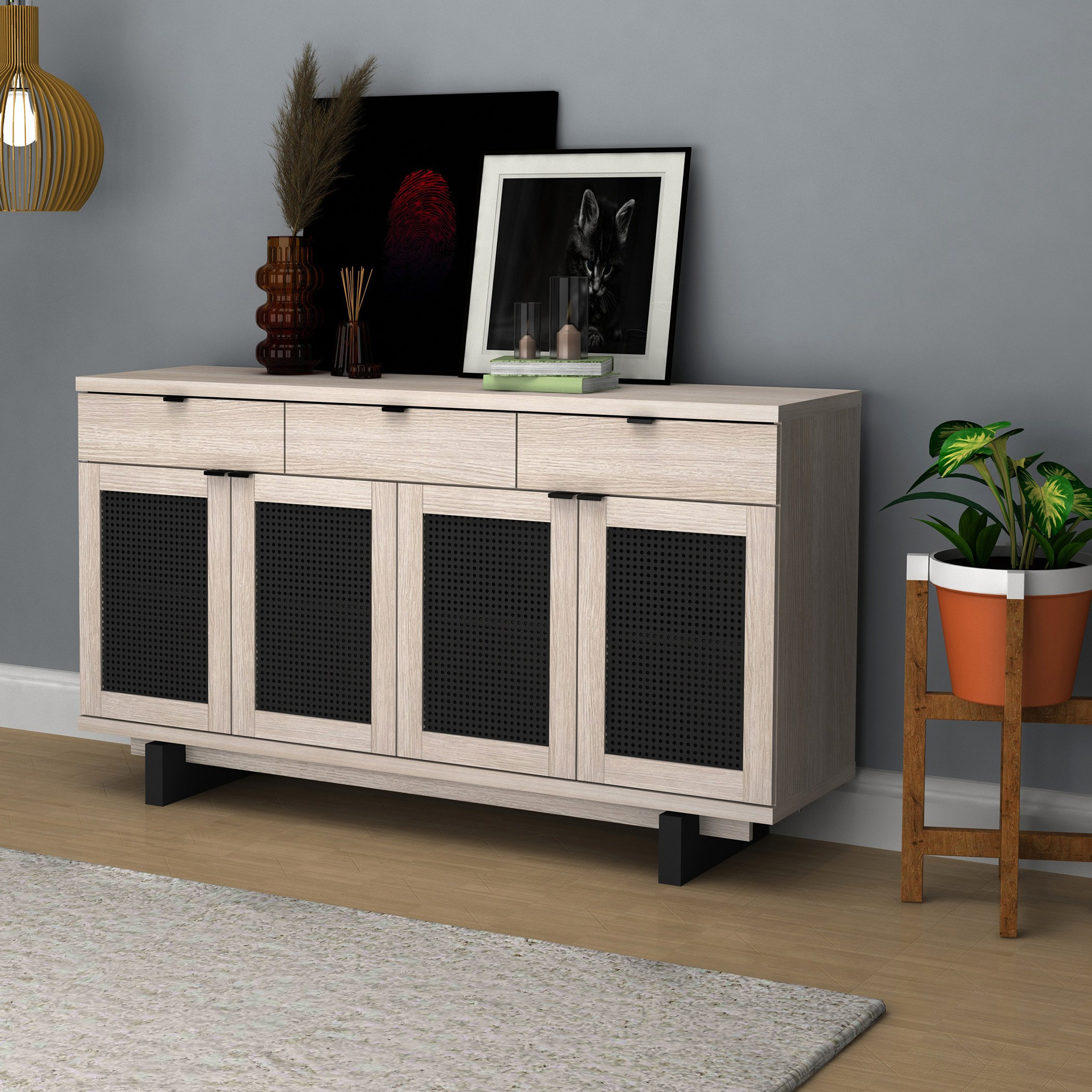Liya 4-Door 3-Drawer Sideboard - 1.6 M-hbxfurniture-diningroom-buffetsandsideboards-image-2