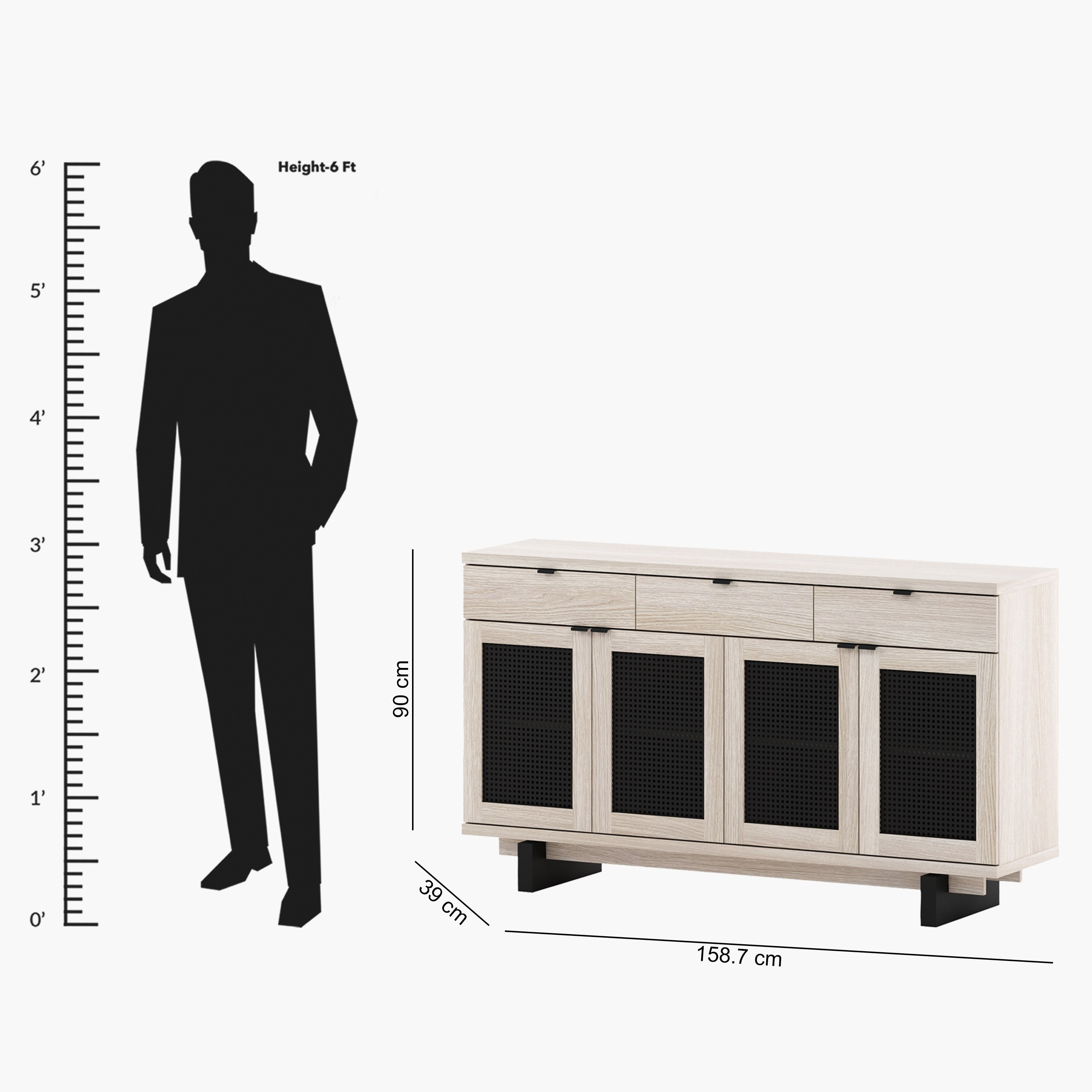 Liya 4-Door 3-Drawer Sideboard - 1.6 M-hbxfurniture-diningroom-buffetsandsideboards-image-7