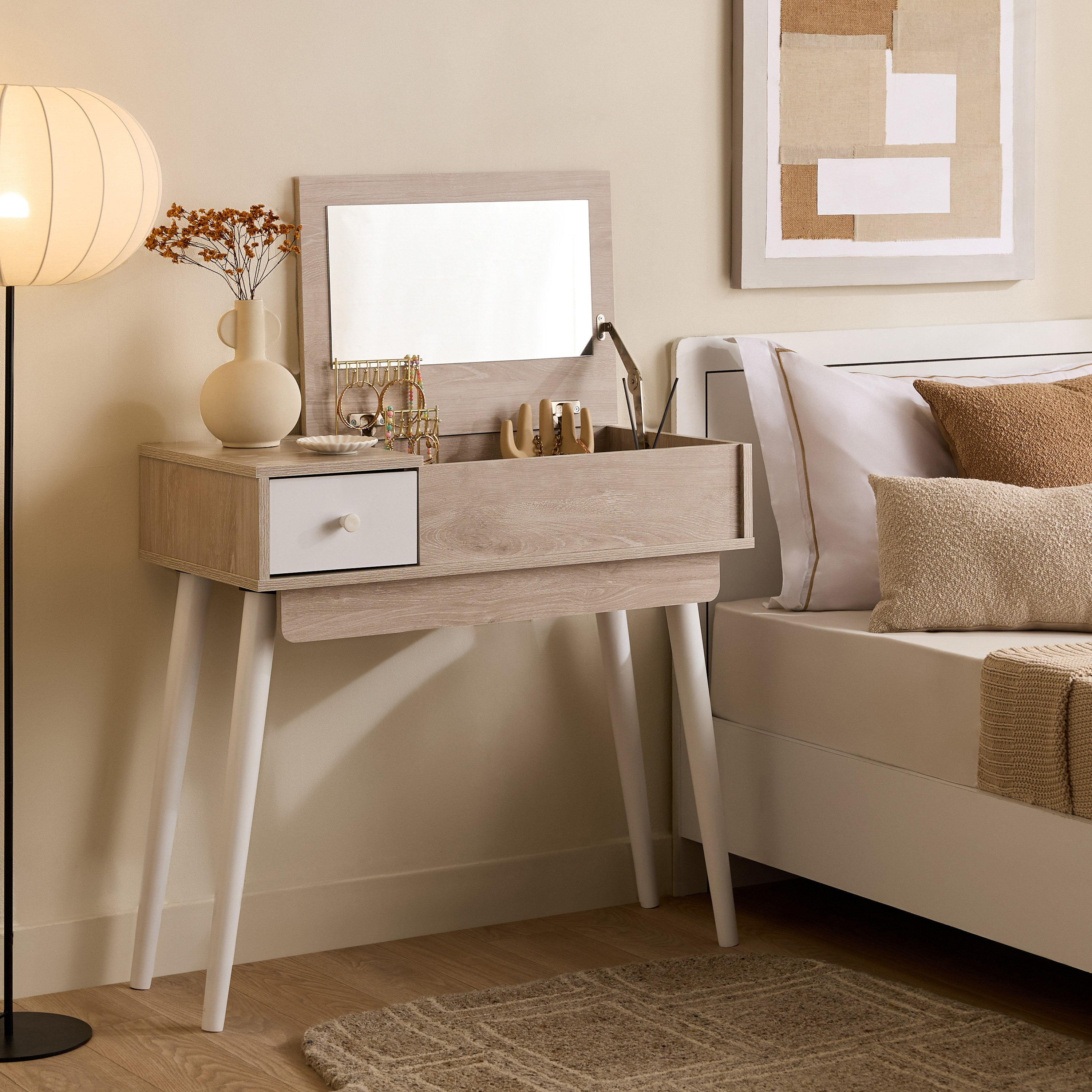 Movo Ivory Halmstad Dresser Study Table-hbxfurniture-kidsroom-kidsdressersandmirrors-image-7
