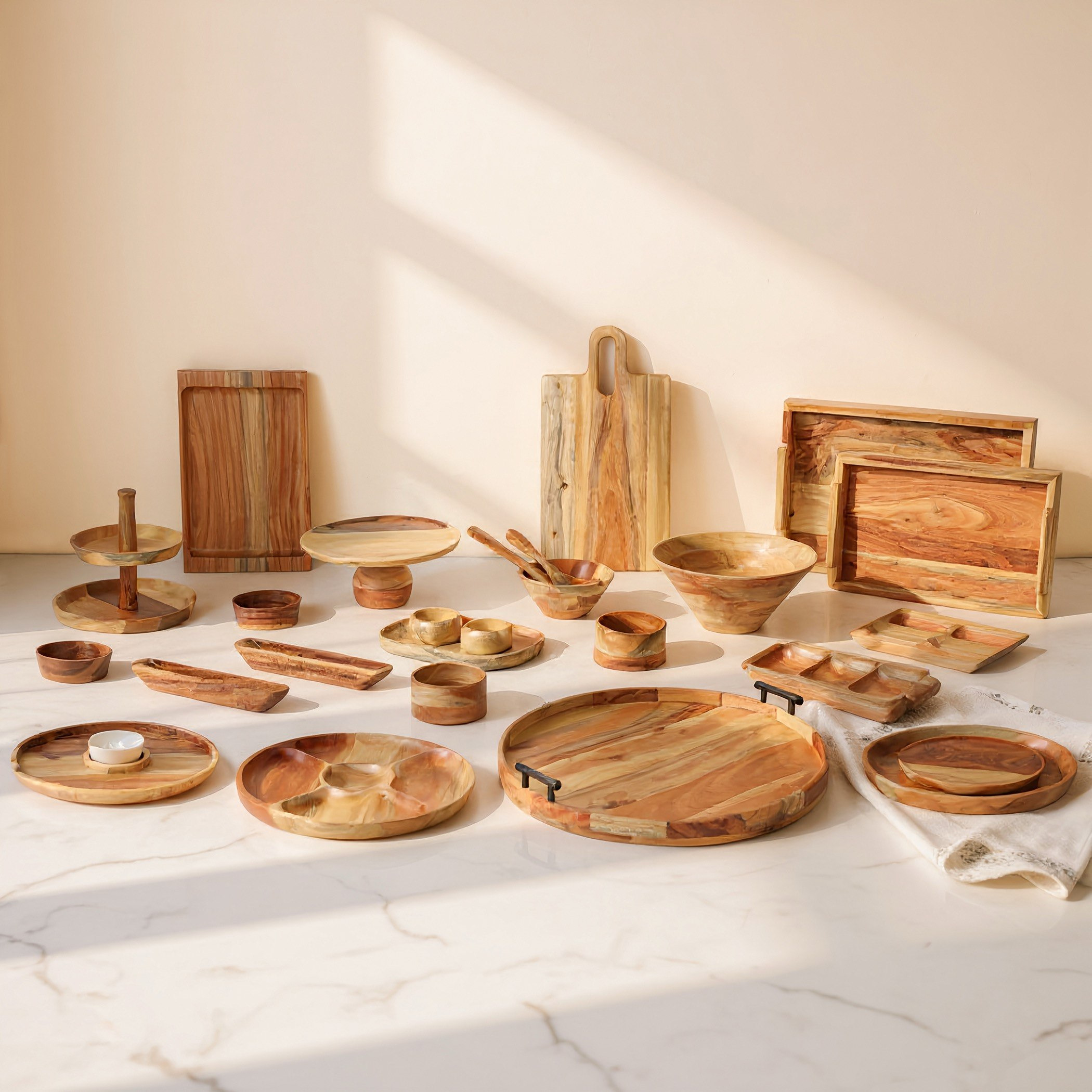 Albero Round Tapered Tray - 30.5x30.5x2.5 cm-hbxdecorandfurnishings-tabletop-serveware-image-4