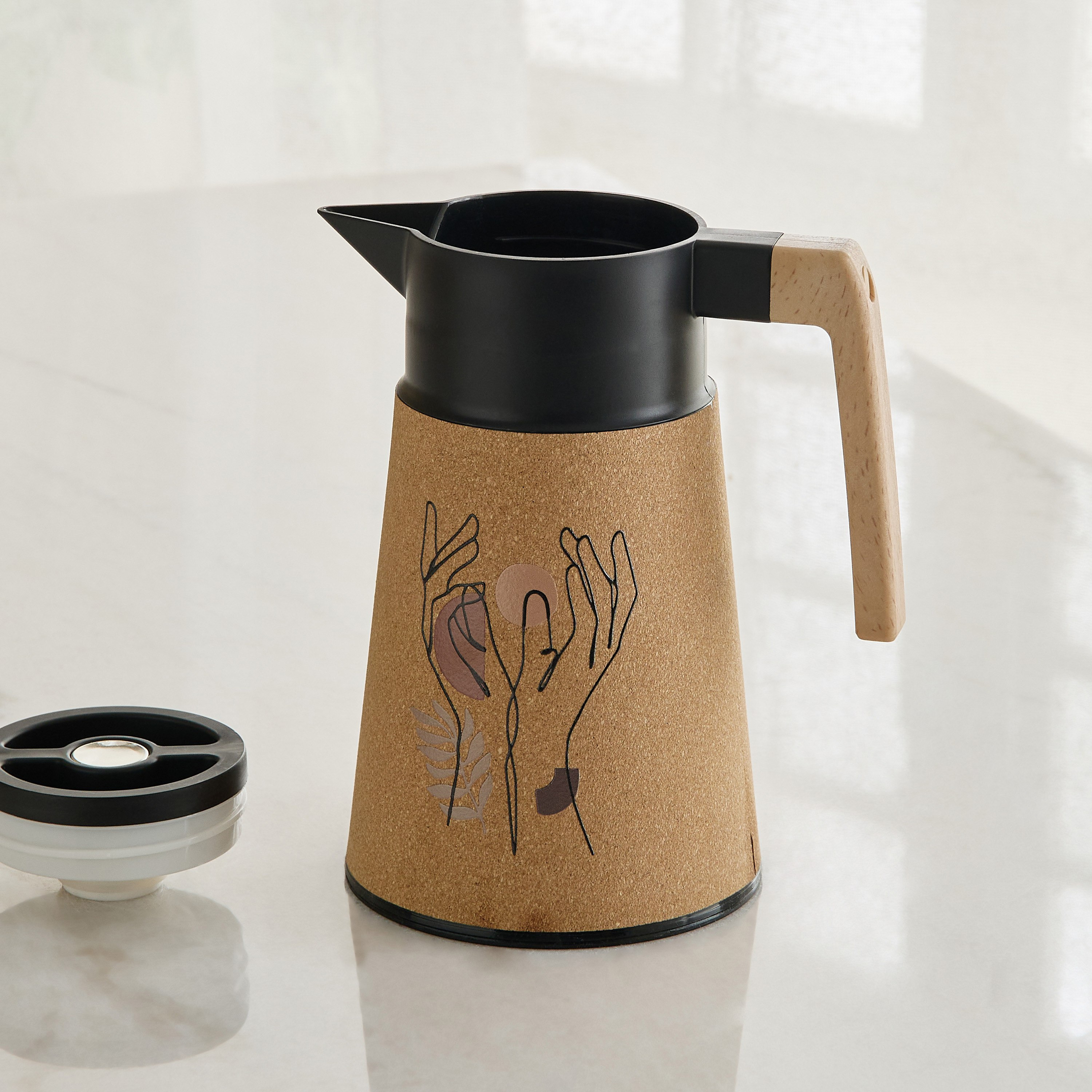 Ridge Hot and Cold Cork Vacuum Flask - 1 L-hbxhomeware-hbxkitchen-image-2