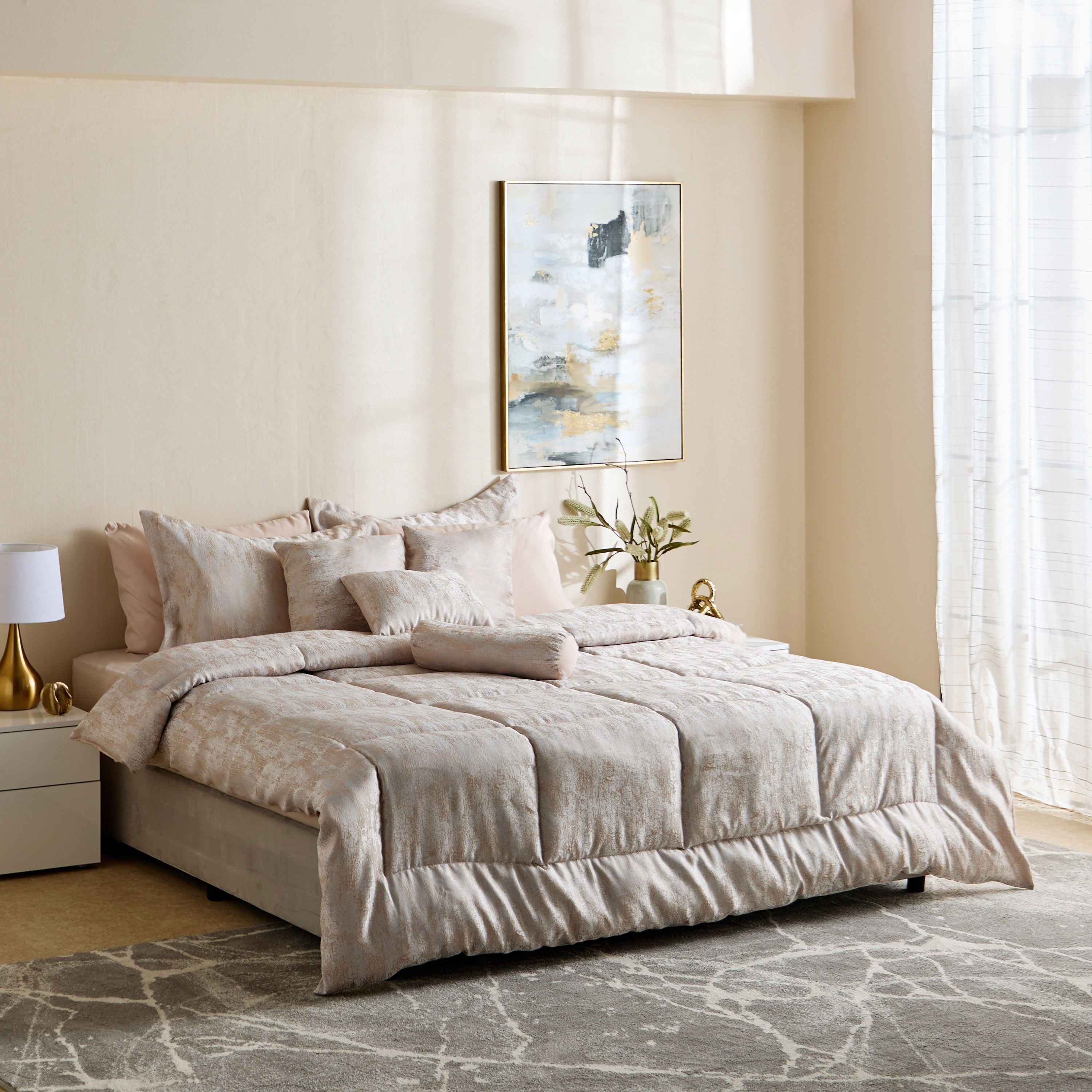 Samara 10-Piece Jacquard BIAB Super King Comforter Set - 240x260 cm-hbxhomeware-hbxbedroom-image-9