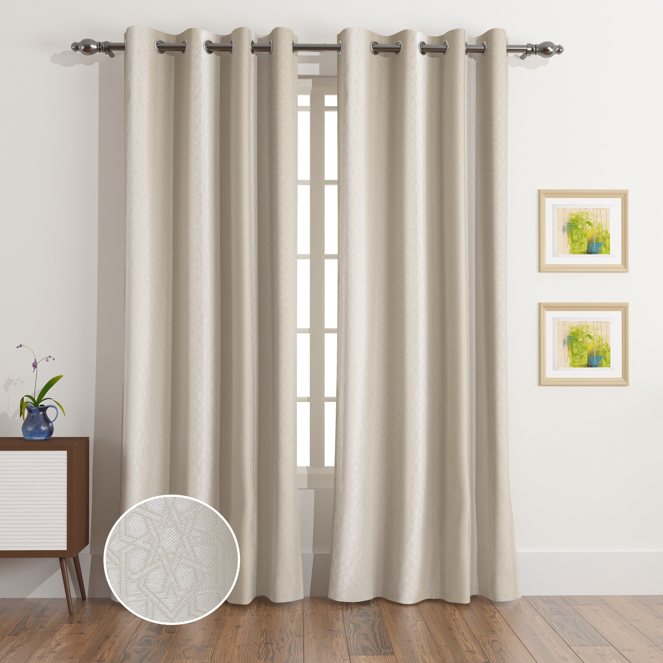 Layali Noor 2-Piece Jacquard Curtain Set - 140x240 cm-hbxhomeware-hbxbedroom-image-1
