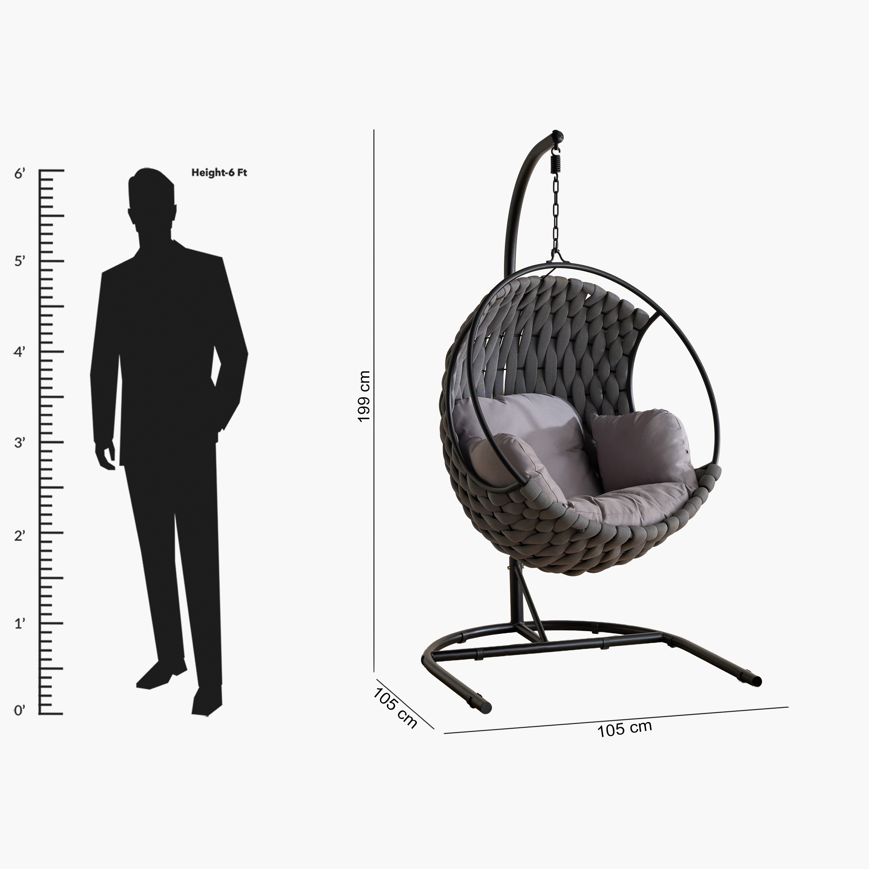 Vera Erica Outdoor Swing with Cushion-hbxfurniture-outdoor-swingsandchairs-image-11