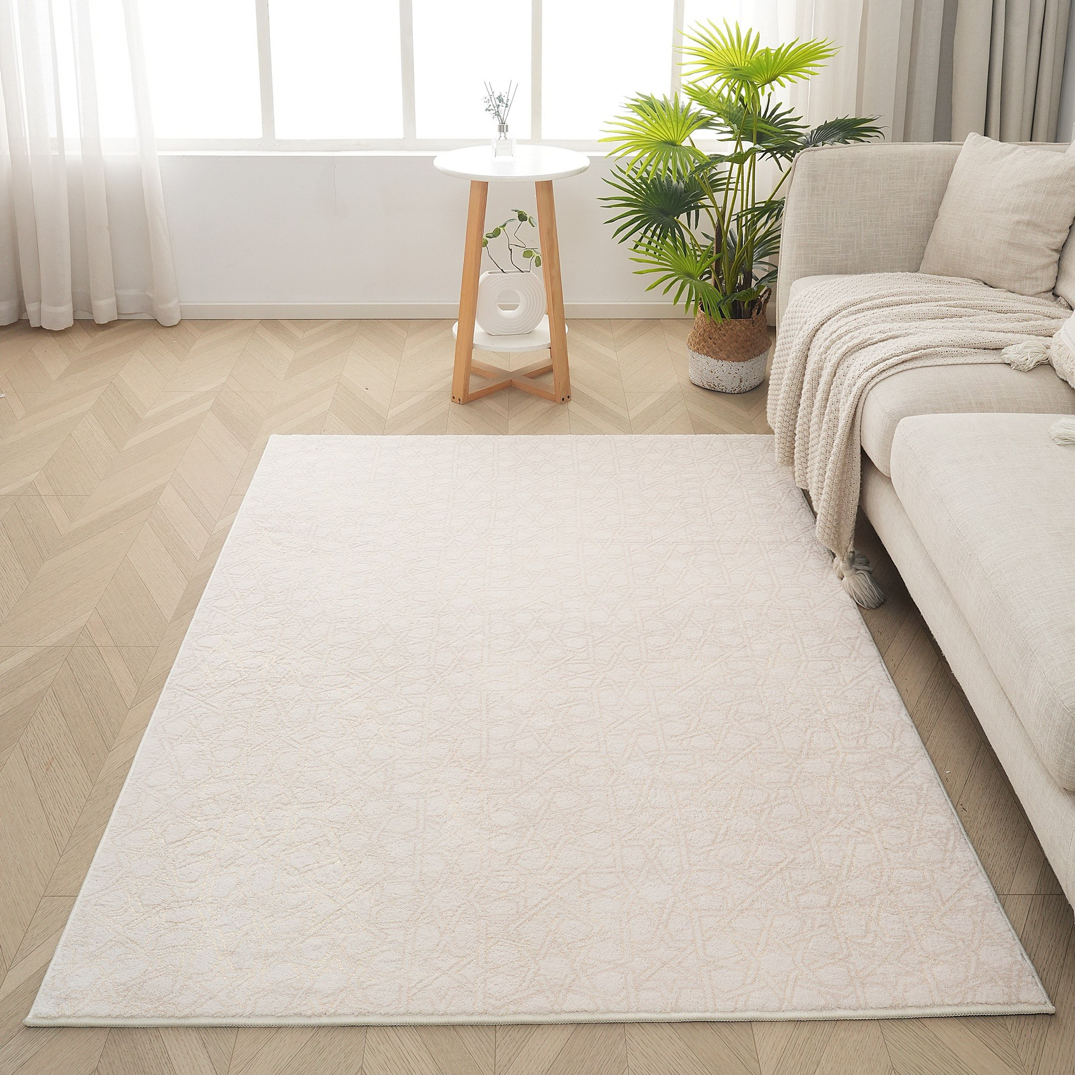Layali Noor Foil Printed Rug -120x170 cm-hbxdecorandfurnishings-floorcoverings-rugs-image-1