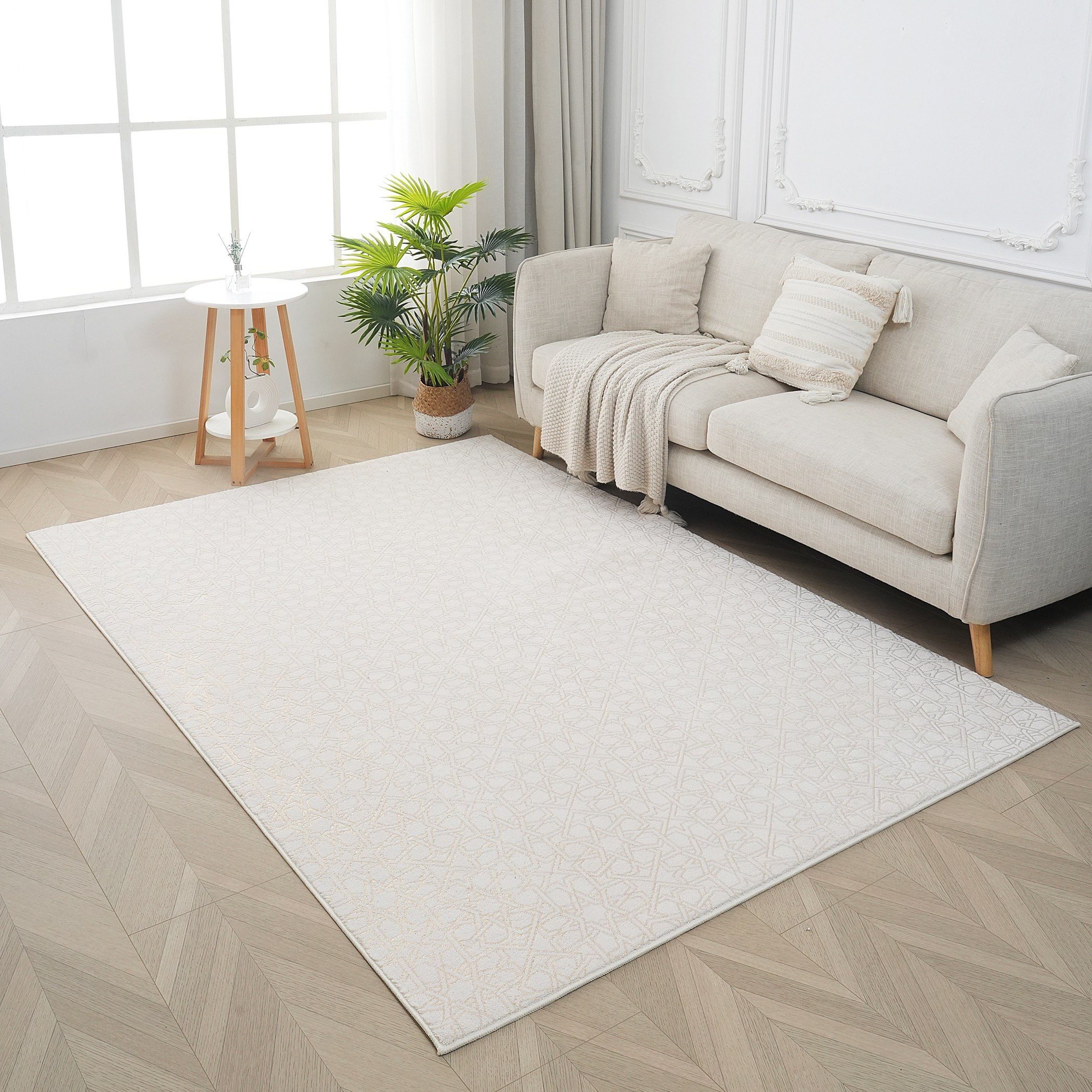 Layali Noor Foil Printed Rug - 160x230 cm-hbxdecorandfurnishings-floorcoverings-rugs-image-1