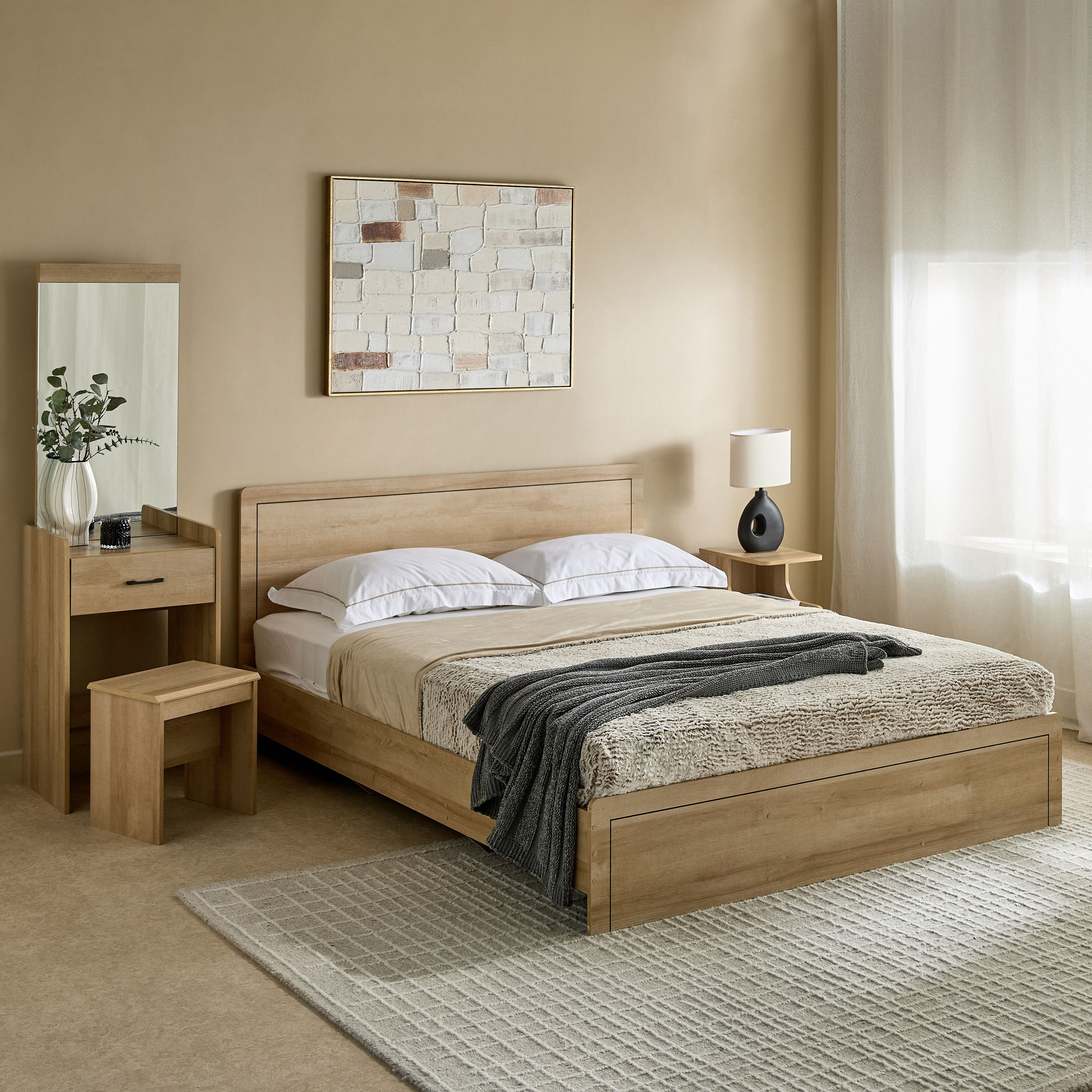 Movo Compacto 5-Piece Queen Bedroom Set - 160x200 cm-hbxfurniture-bedsandbedsets-bedroomsets-queen-image-1