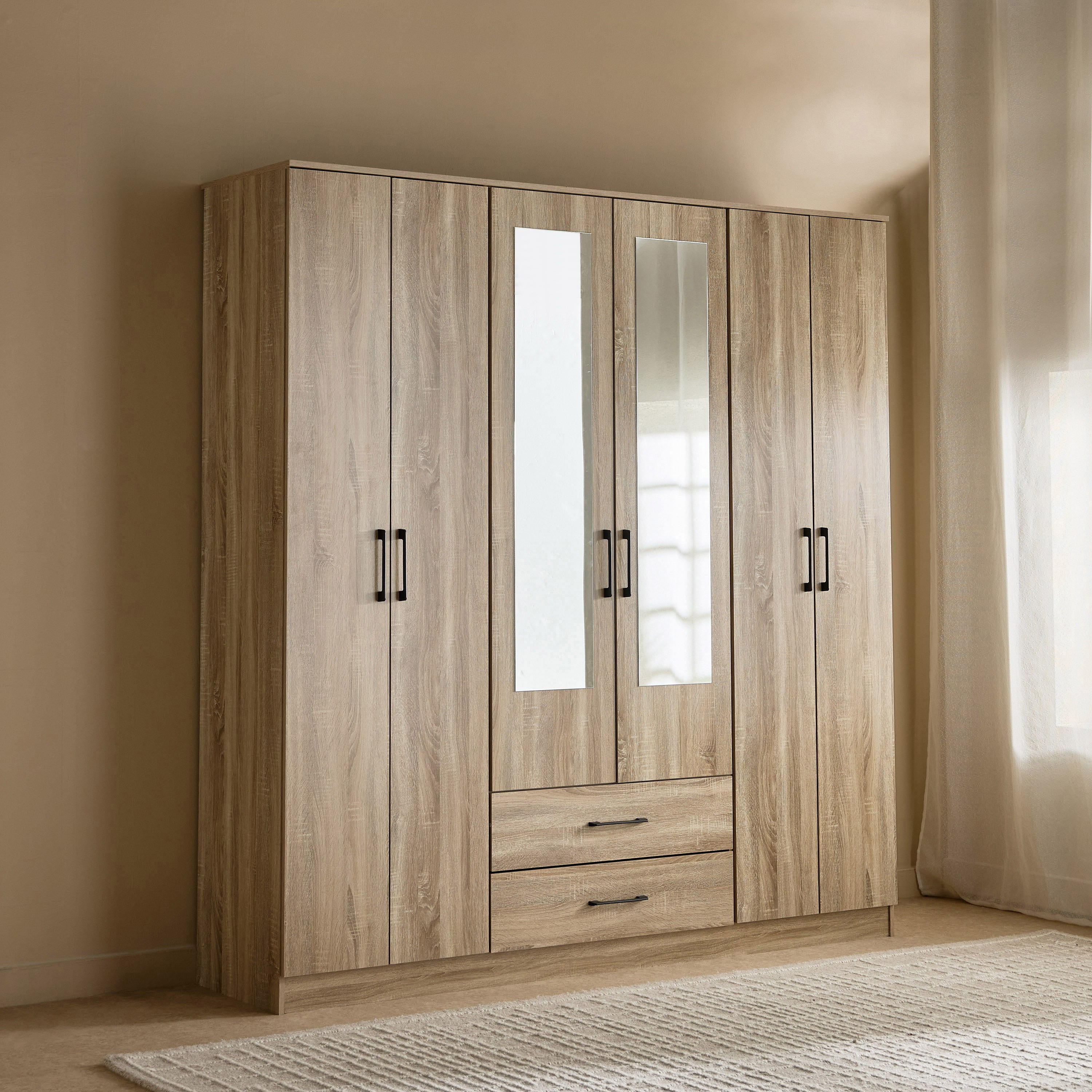 خزانة ملابس 6 أبواب مع درجين - أواسيس كلوفر من موڤو-hbxfurniture-wardrobes-image-1