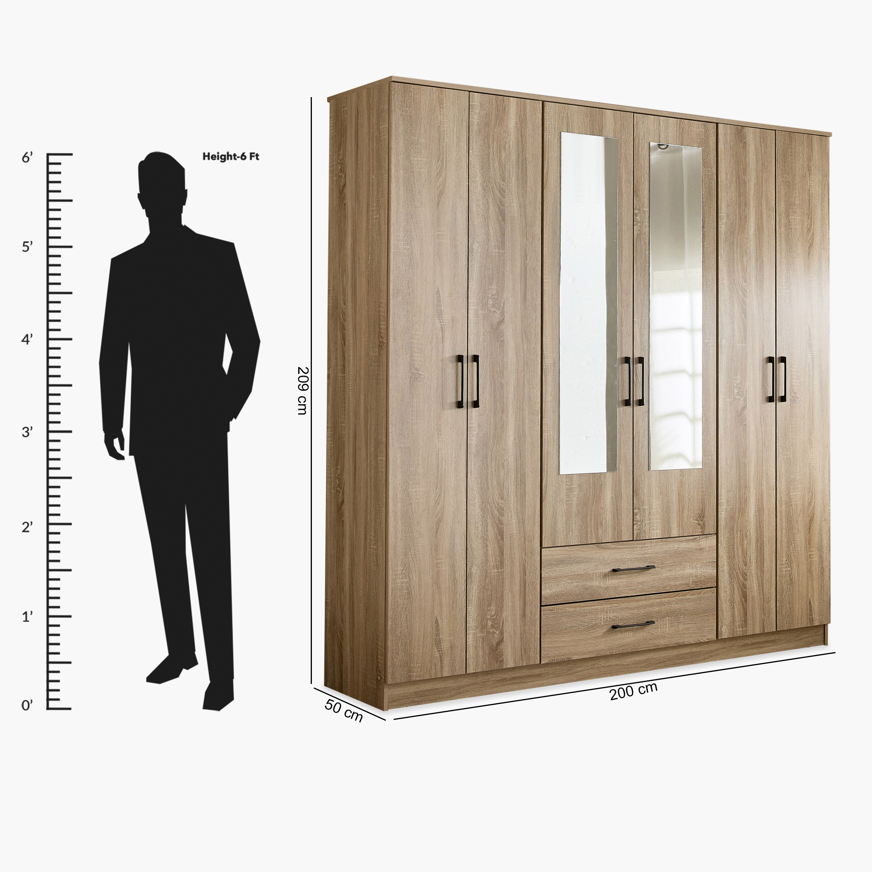خزانة ملابس 6 أبواب مع درجين - أواسيس كلوفر من موڤو-hbxfurniture-wardrobes-image-14