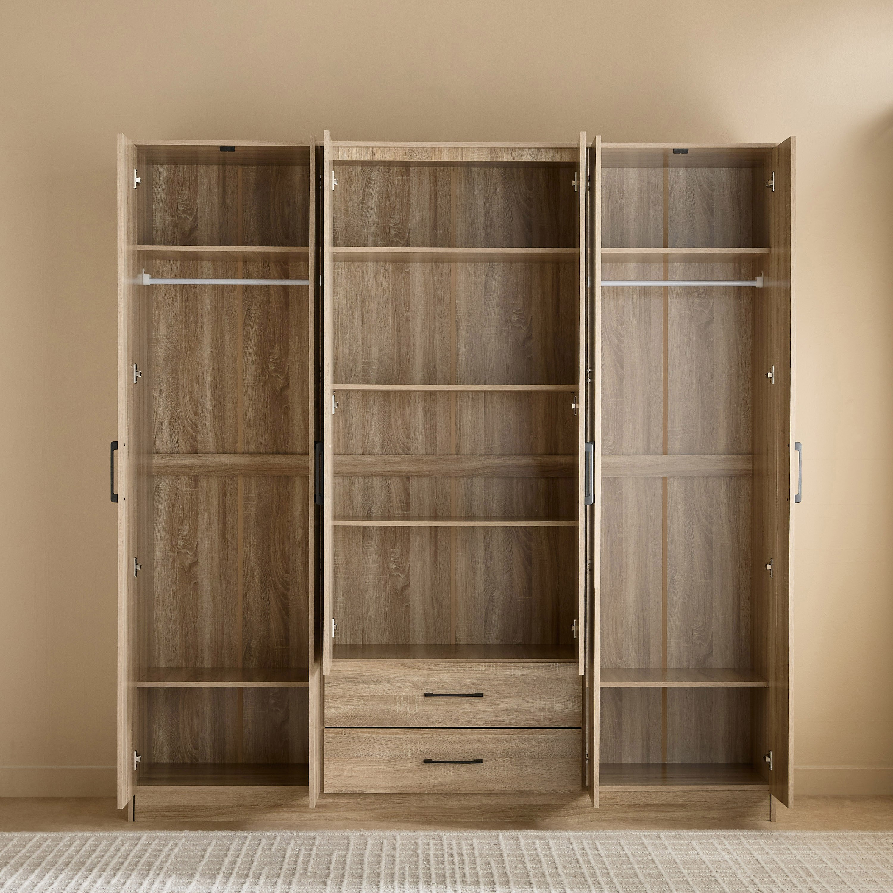 خزانة ملابس 6 أبواب مع درجين - أواسيس كلوفر من موڤو-hbxfurniture-wardrobes-image-4