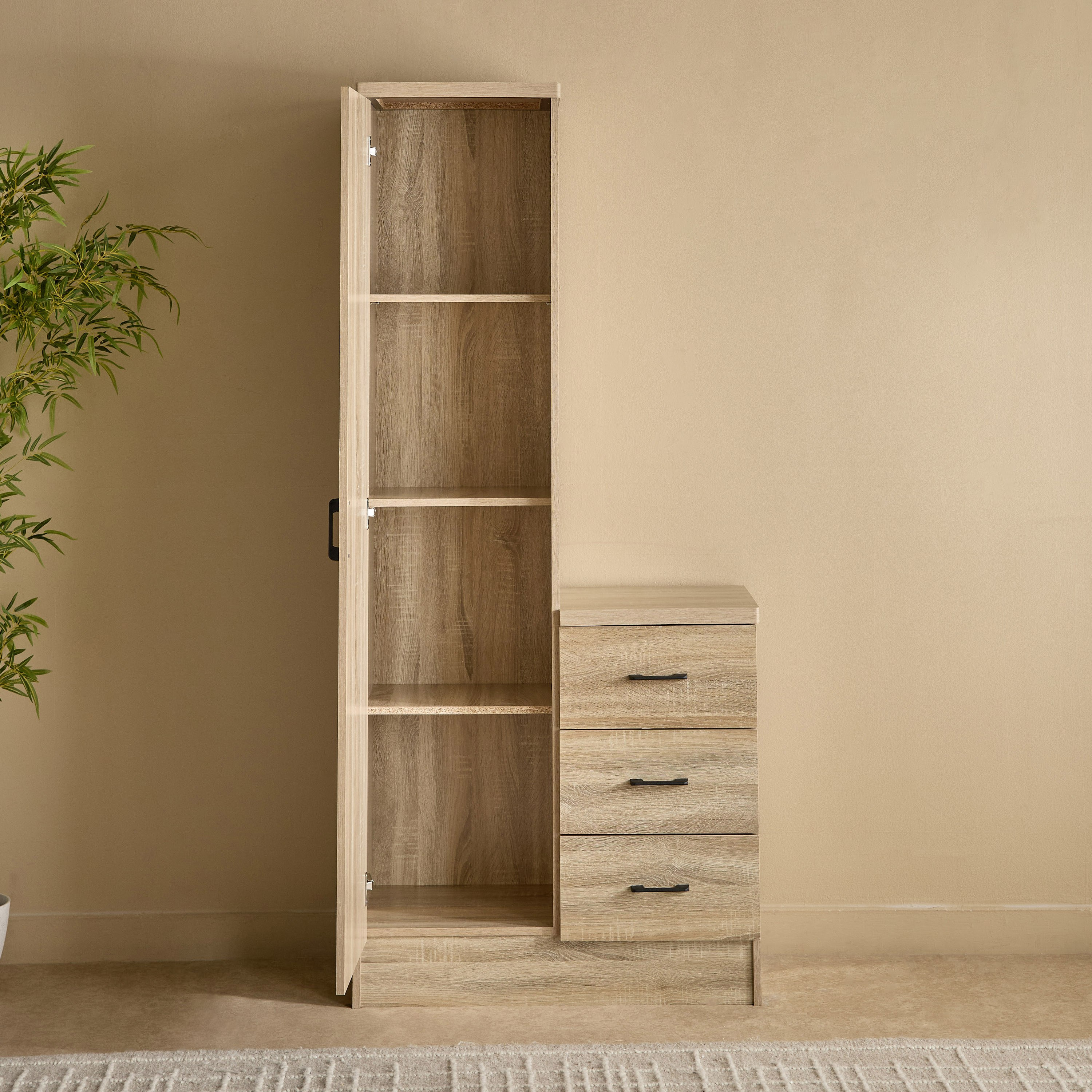 Movo Oasis Clover 3-Drawer 1-Door Tall Dressing Unit with Mirror-hbxfurniture-bedroom-dressersandmirrors-image-3
