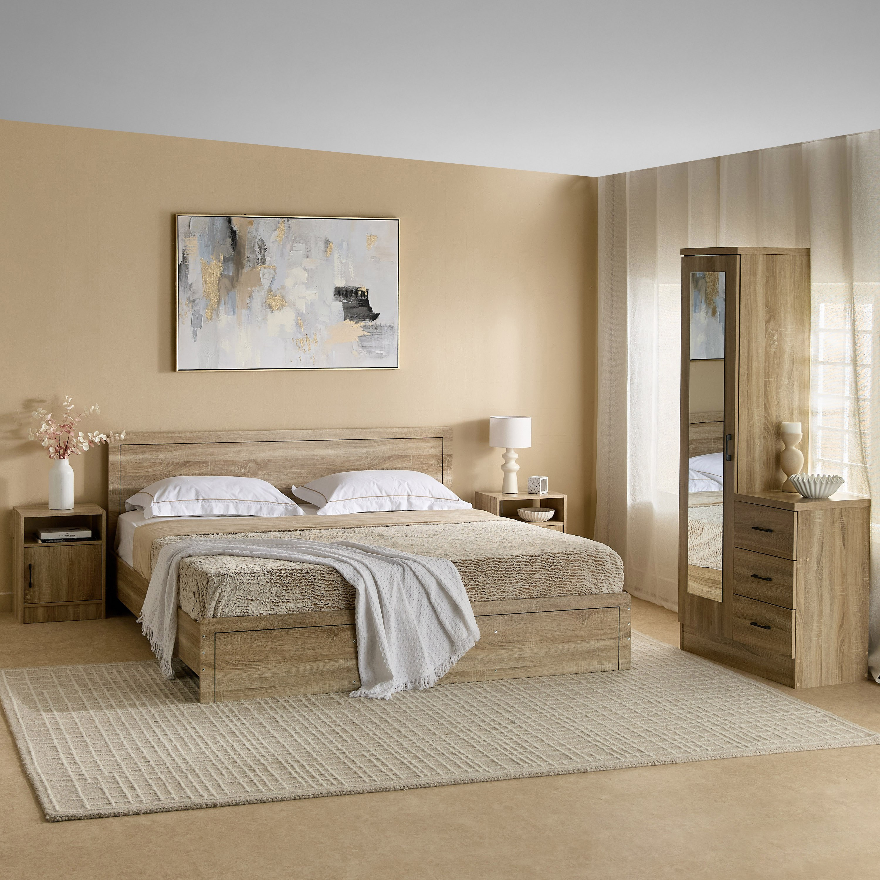 Movo Oasis Clover 3-Drawer 1-Door Tall Dressing Unit with Mirror-hbxfurniture-bedroom-dressersandmirrors-image-8