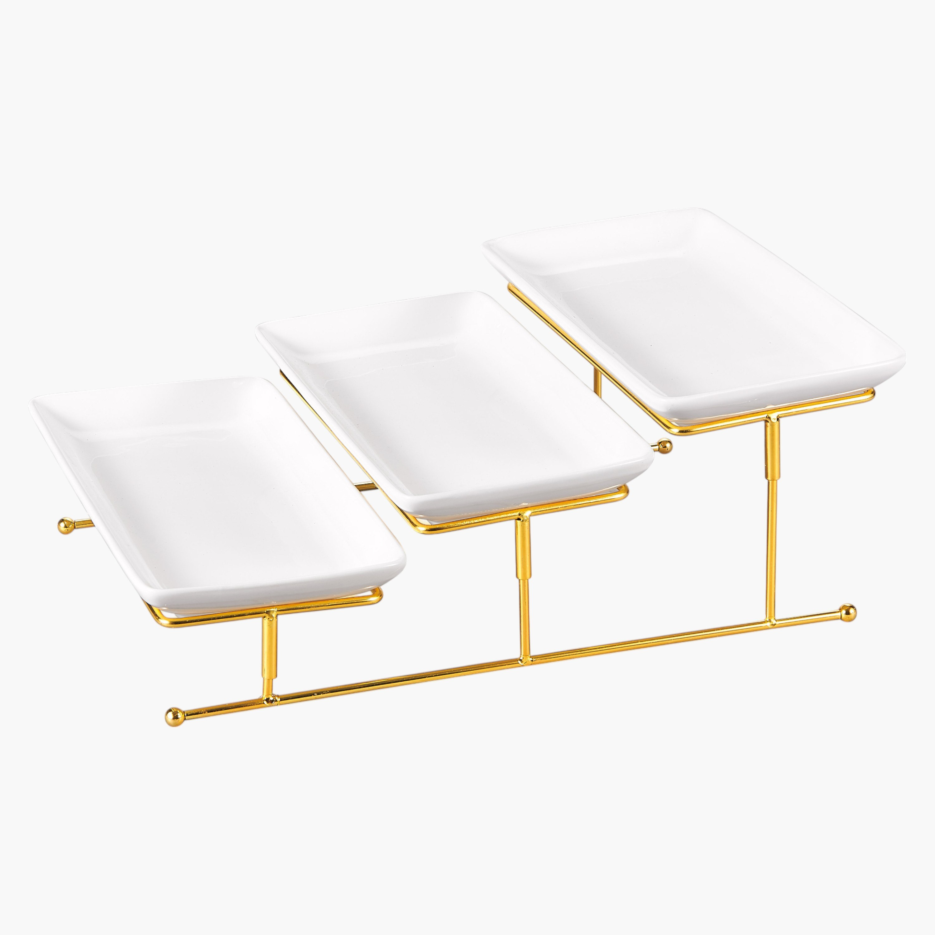 طقم تقديم مستطيل بـ3 طوابق مع حامل من نيو-hbxdecorandfurnishings-tabletop-serveware-image-1