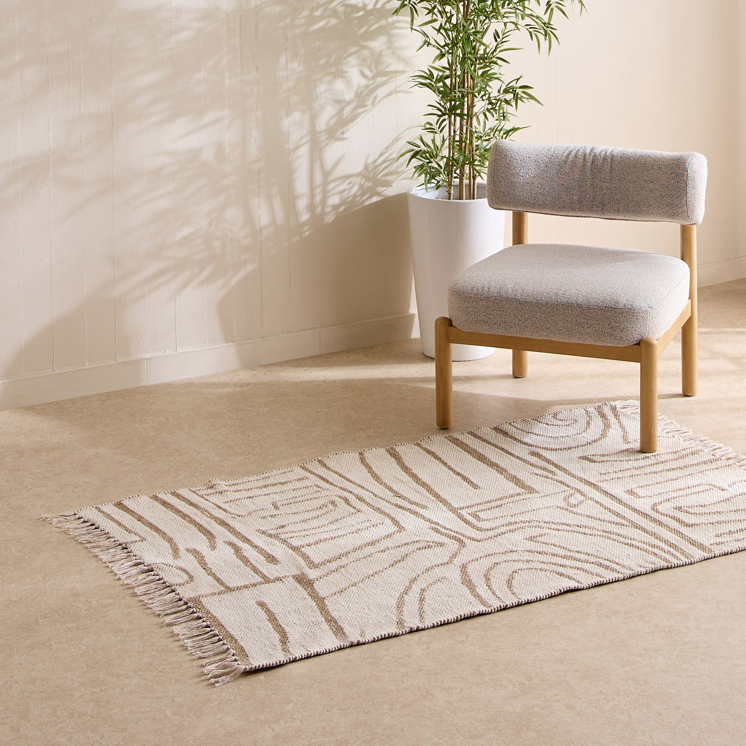 Azura Earthy Handmade Woven Cotton Jute Dhurrie - 110x160 cm-hbxdecorandfurnishings-floorcoverings-rugs-image-1