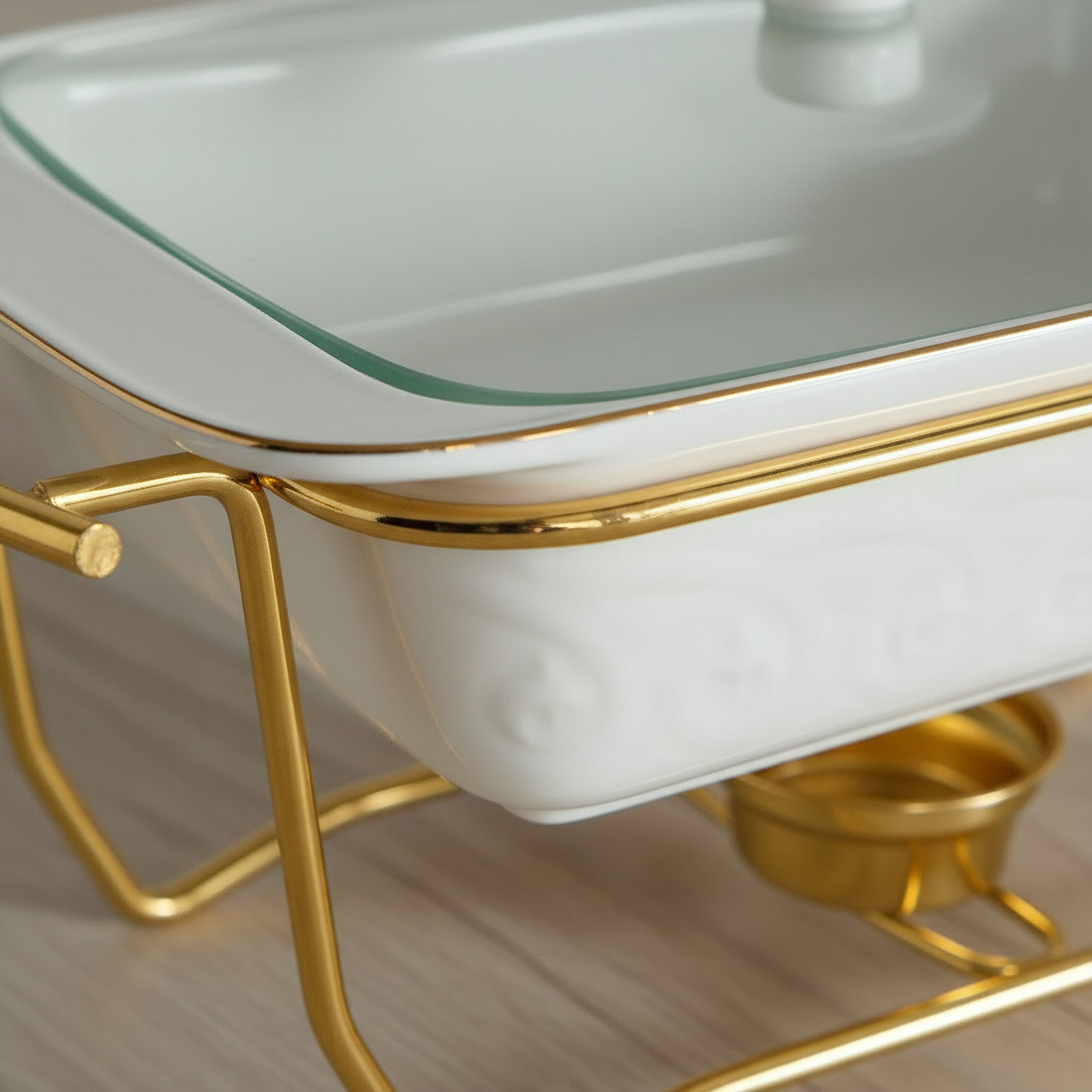 Noor Luxe Rectangular Casserole with Glass Lid and Rack - 1.1 L-hbxdecorandfurnishings-tabletop-serveware-image-3