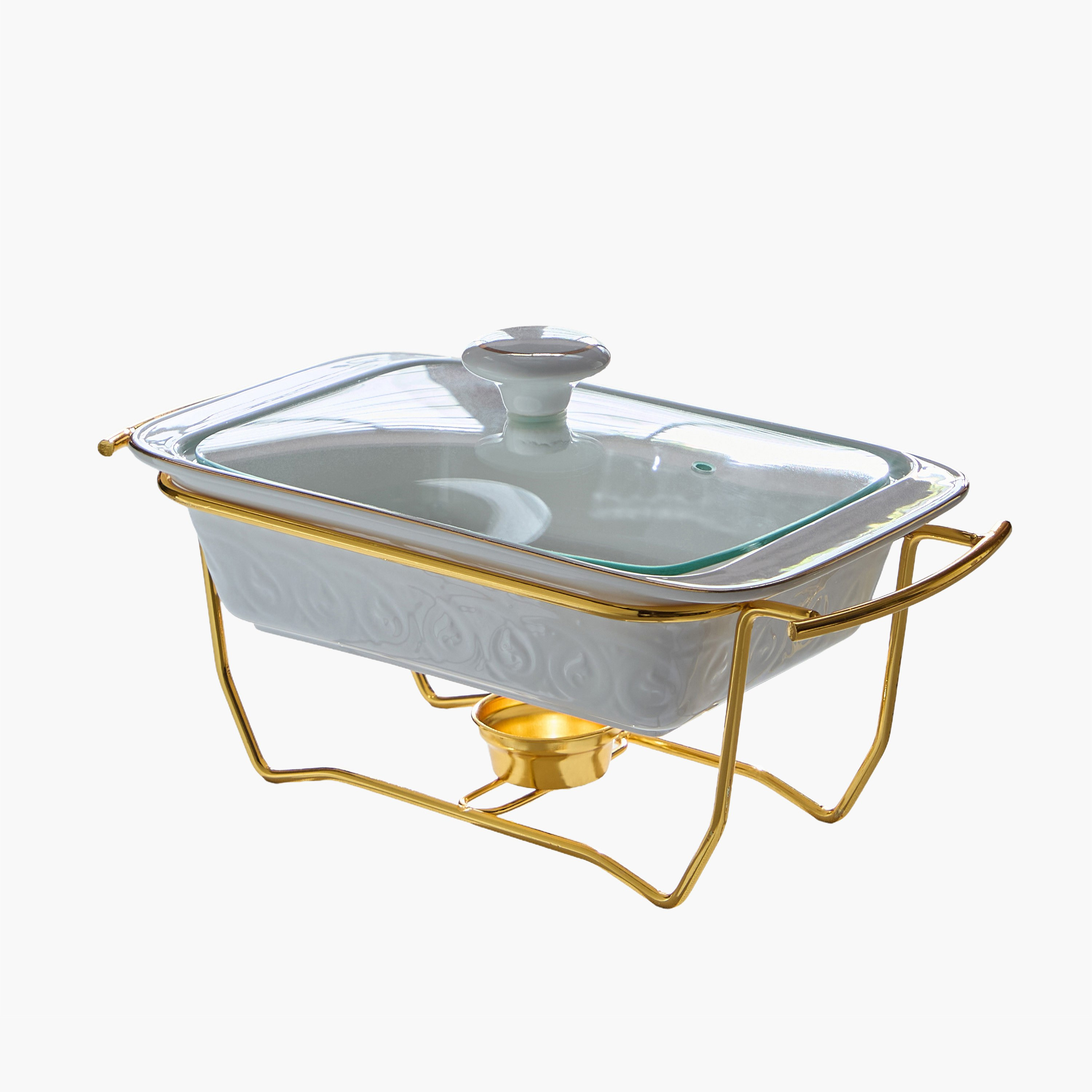 Noor Luxe Rectangular Casserole with Glass Lid and Rack - 1.1 L-hbxdecorandfurnishings-tabletop-serveware-image-11