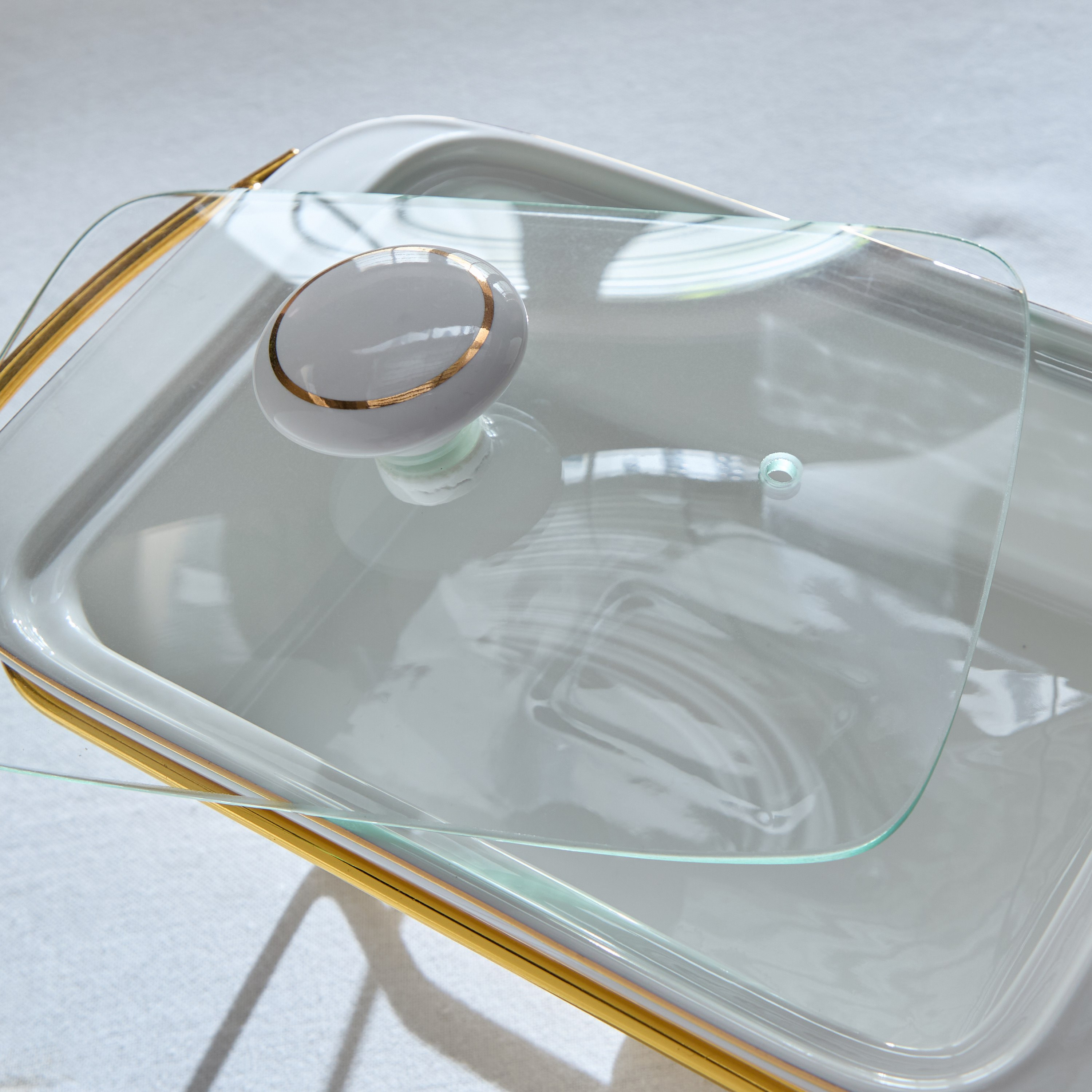 Noor Luxe Rectangular Casserole with Glass Lid and Rack - 1.6 L-hbxdecorandfurnishings-tabletop-serveware-image-4