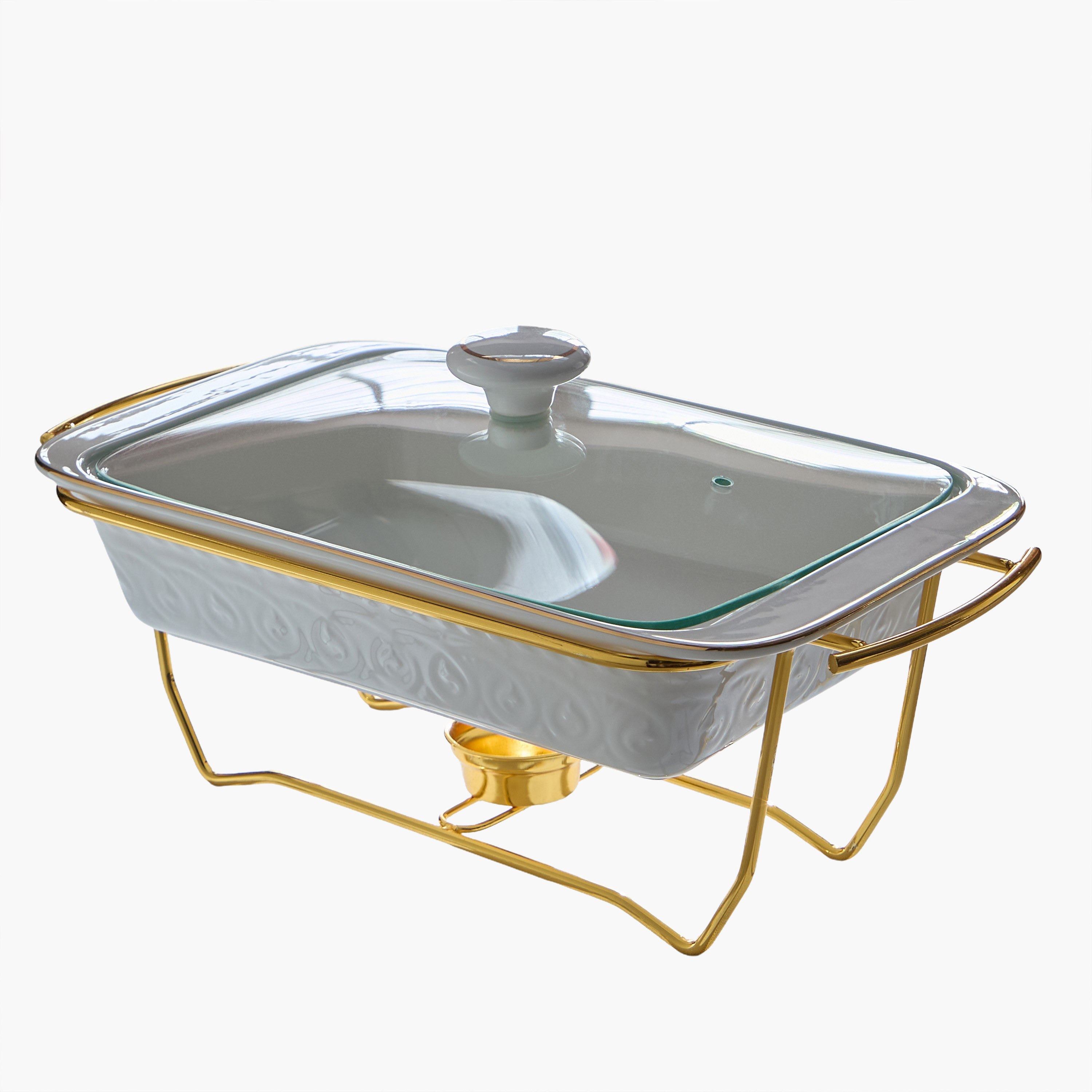 Noor Luxe Rectangular Casserole with Glass Lid and Rack - 1.6 L-hbxdecorandfurnishings-tabletop-serveware-image-7