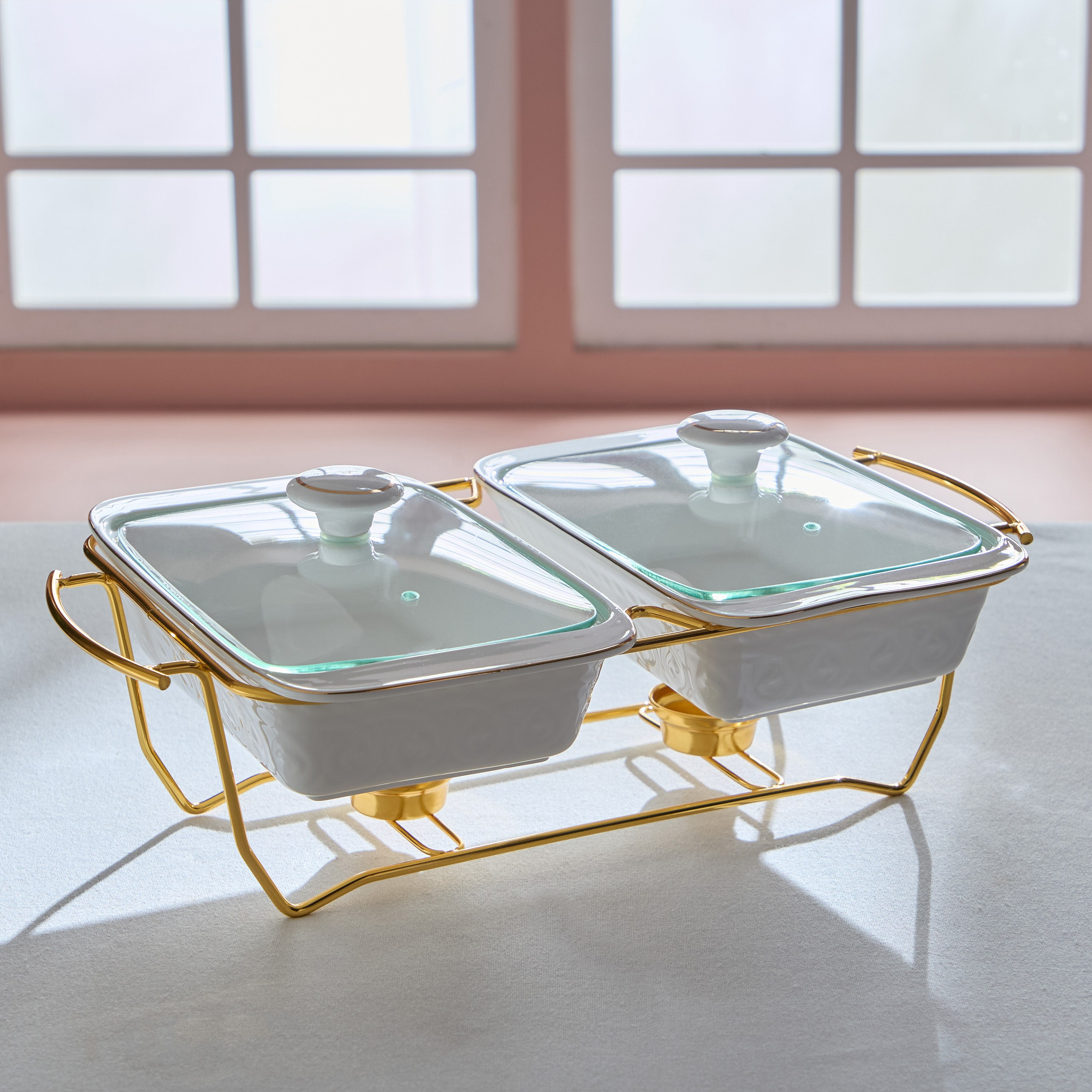 Noor Luxe Twin Food Warmer - 2.2 L-hbxdecorandfurnishings-tabletop-serveware-image-5