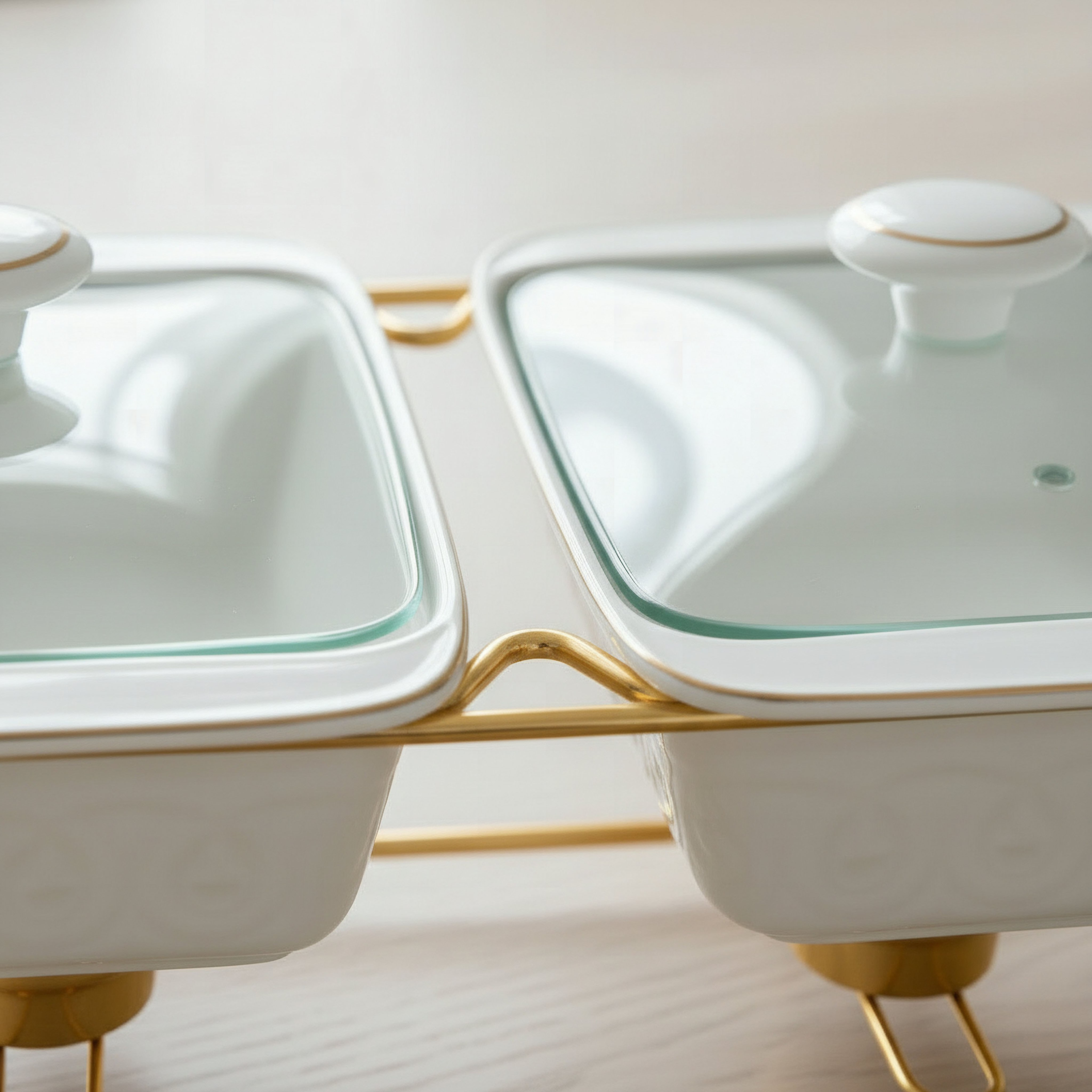 Noor Luxe Twin Food Warmer - 2.2 L-hbxdecorandfurnishings-tabletop-serveware-image-3