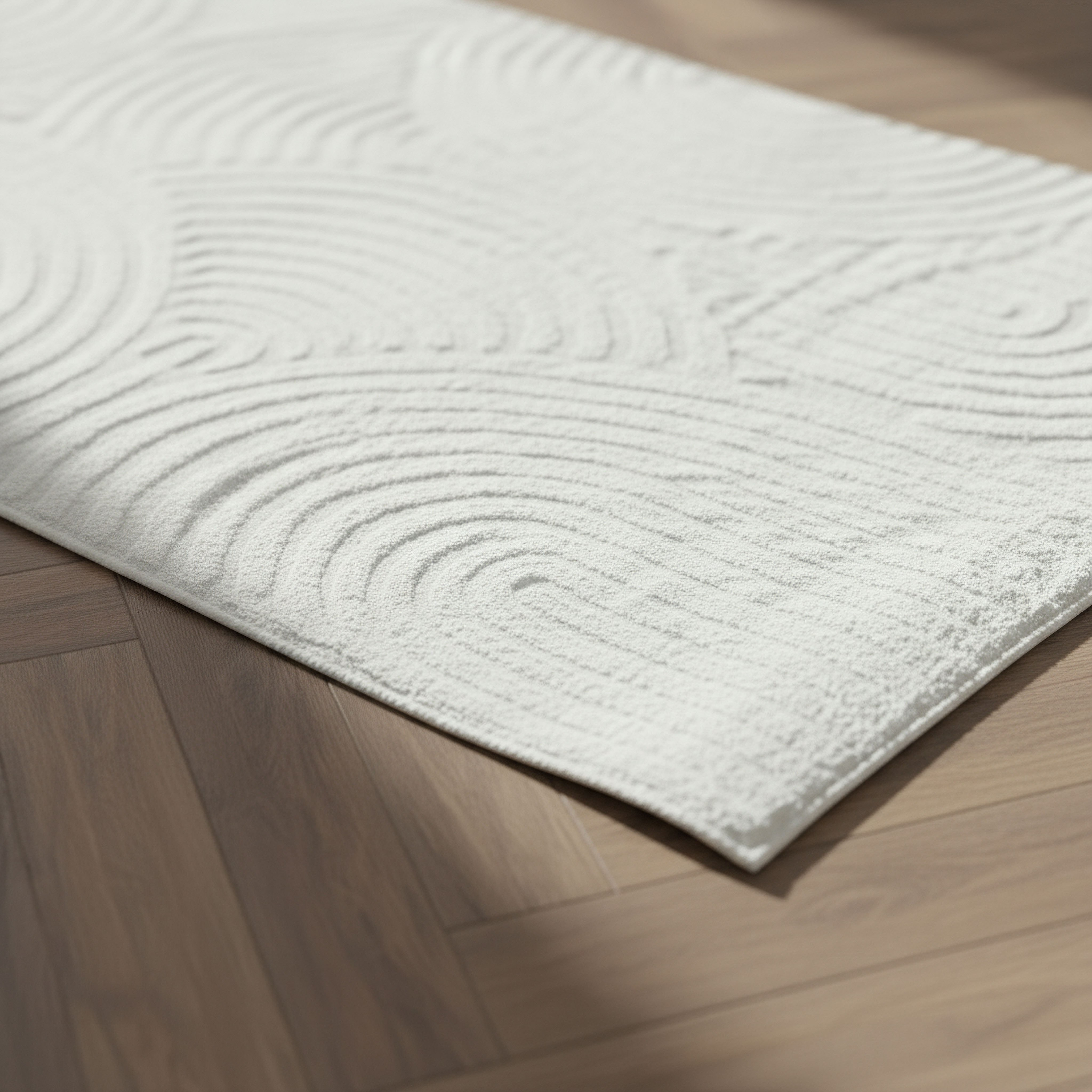 Zara Hena Jacquard Rabbit Fur Rug - 60x150 cm-hbxdecorandfurnishings-floorcoverings-rugs-image-2