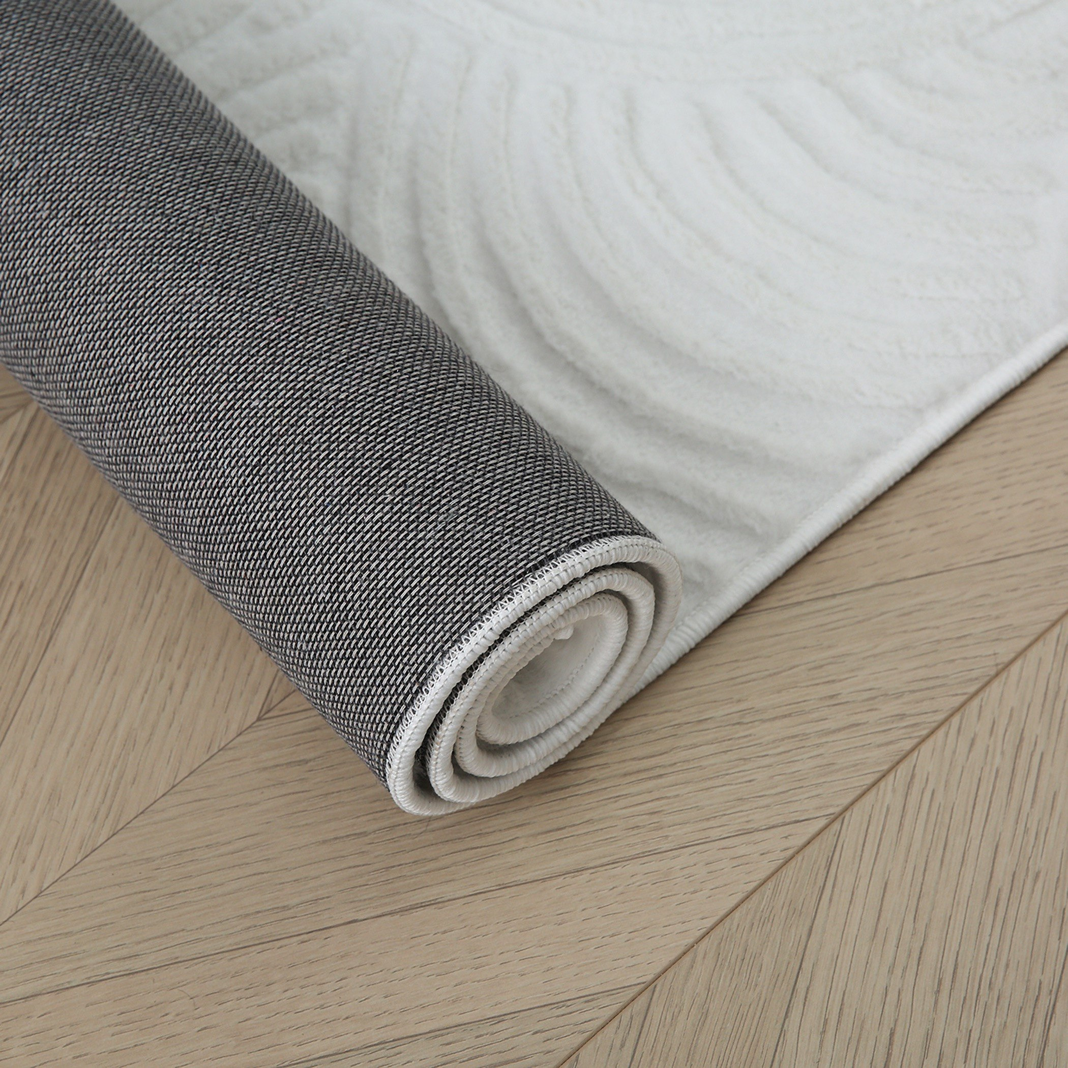 Zara Hena Jacquard Rabbit Fur Rug - 120x170 cm-hbxdecorandfurnishings-floorcoverings-rugs-image-5